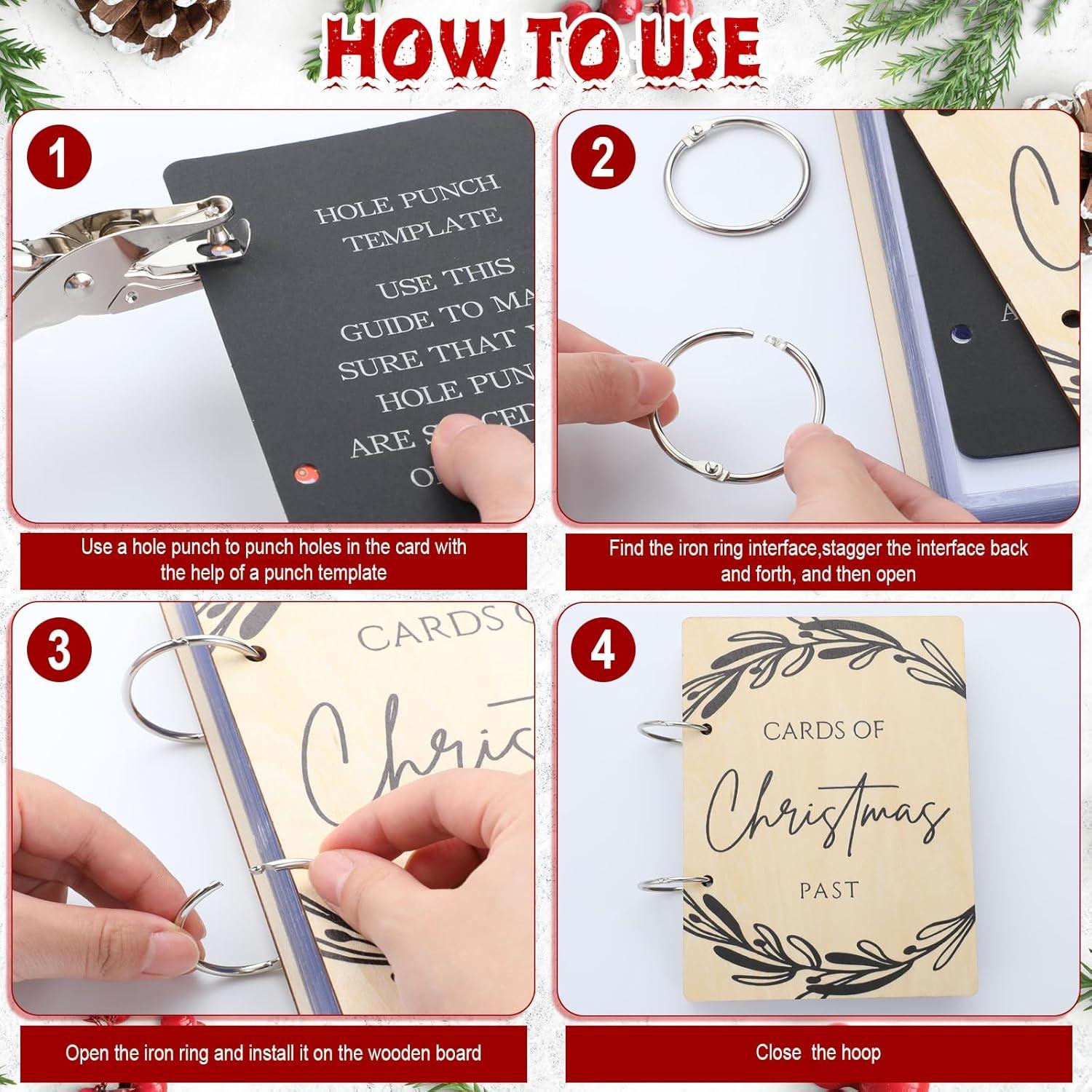 Organizador de Tarjetas de Madera Hoolerry 15 x 20 cm con 20 Protectores