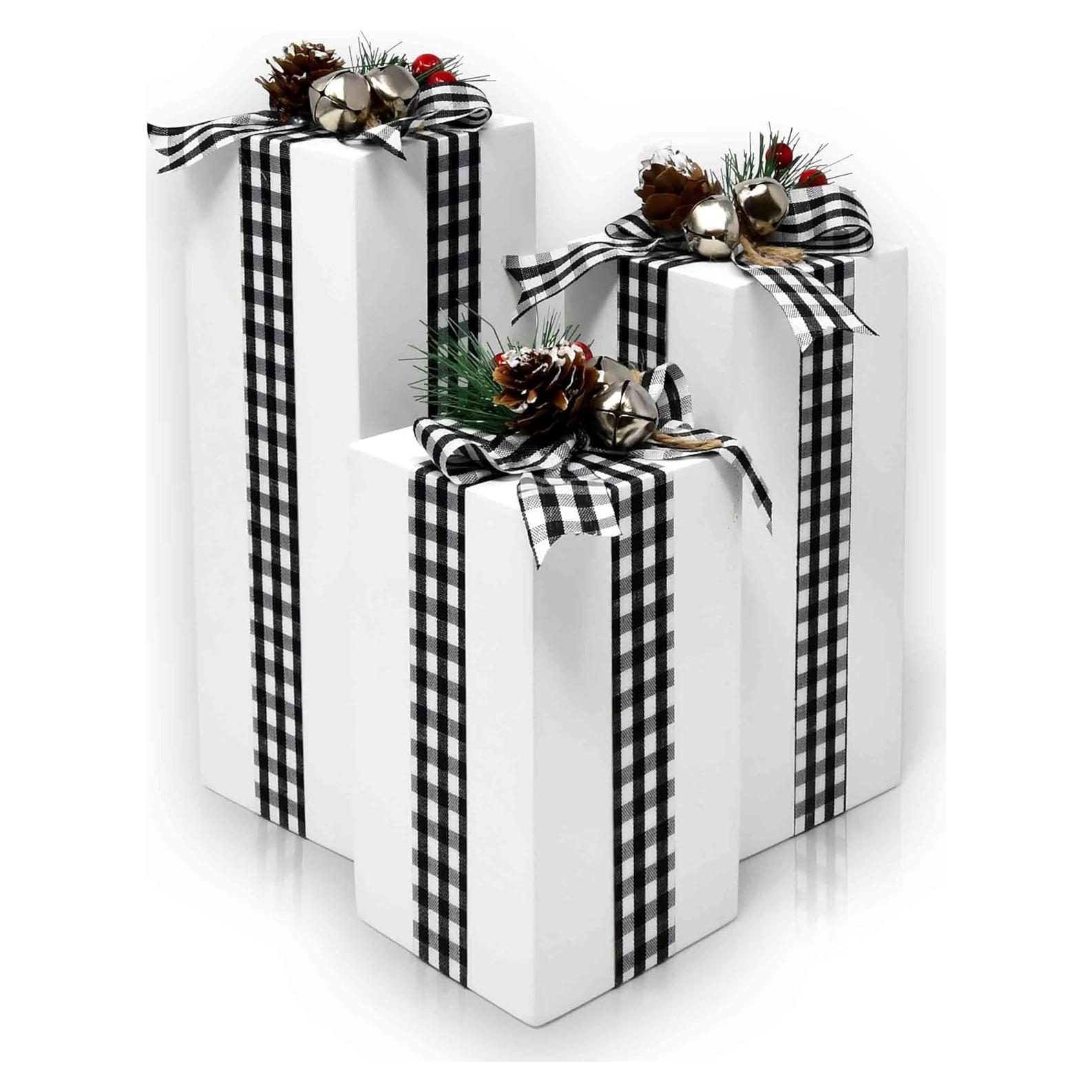 Cajas de Regalo de Madera Blanca 3 Pcs Gift Boutique