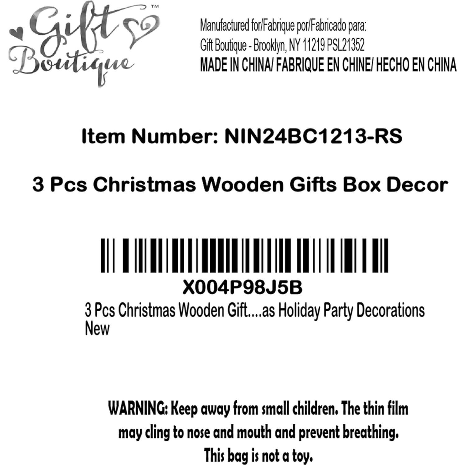 Cajas de Regalo de Madera Blanca 3 Pcs Gift Boutique