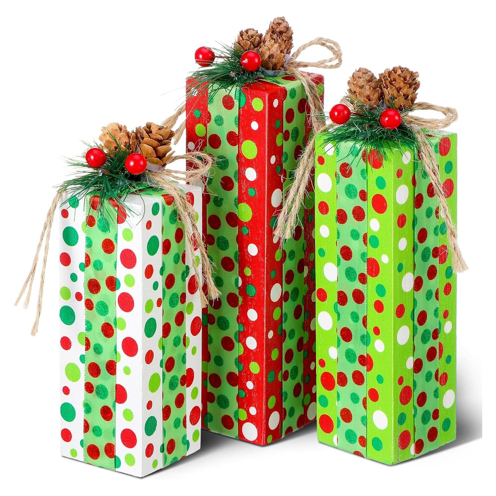 Centros de Mesa Navideños de Madera Glenmal - 3 Piezas