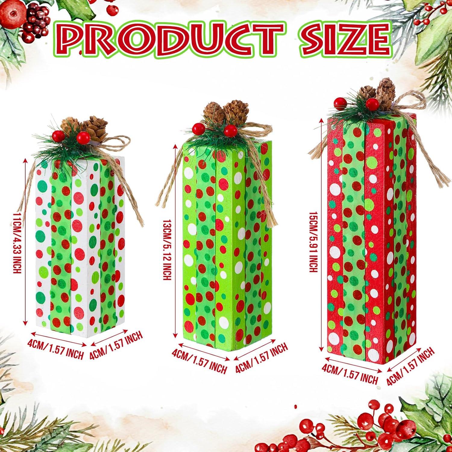 Centros de Mesa Navideños de Madera Glenmal - 3 Piezas