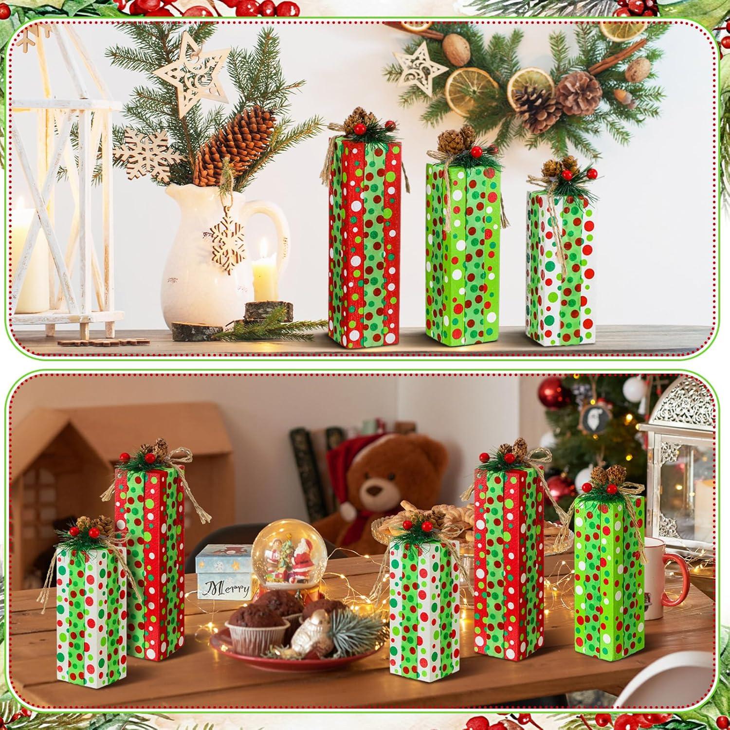 Centros de Mesa Navideños de Madera Glenmal - 3 Piezas