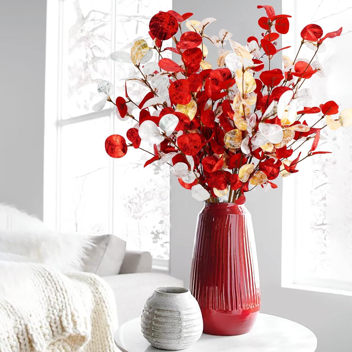 Hojas de Eucalipto Artificiales Agusbagli 71 cm 6 Pcs Terciopelo