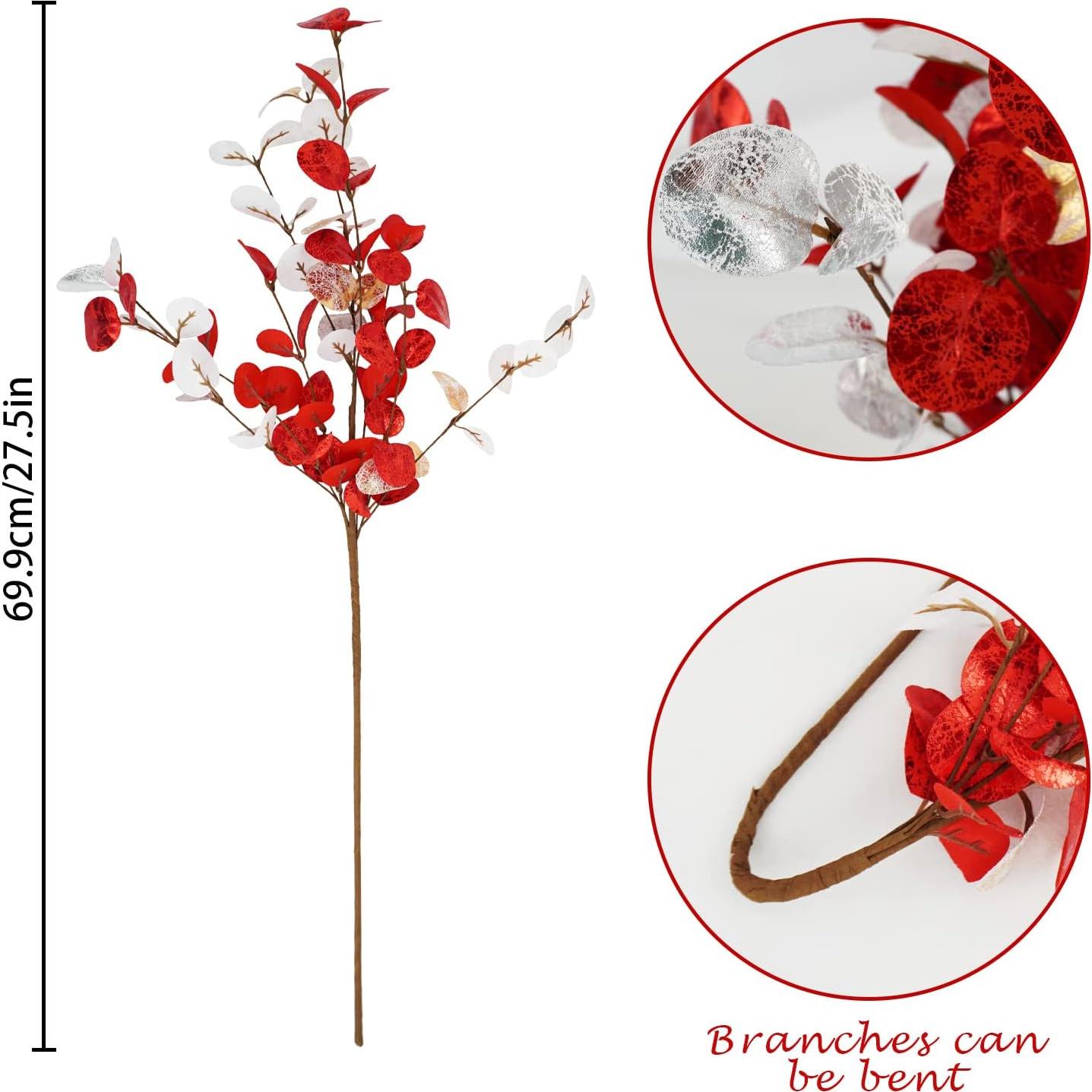 Hojas de Eucalipto Artificiales Agusbagli 71 cm 6 Pcs Terciopelo