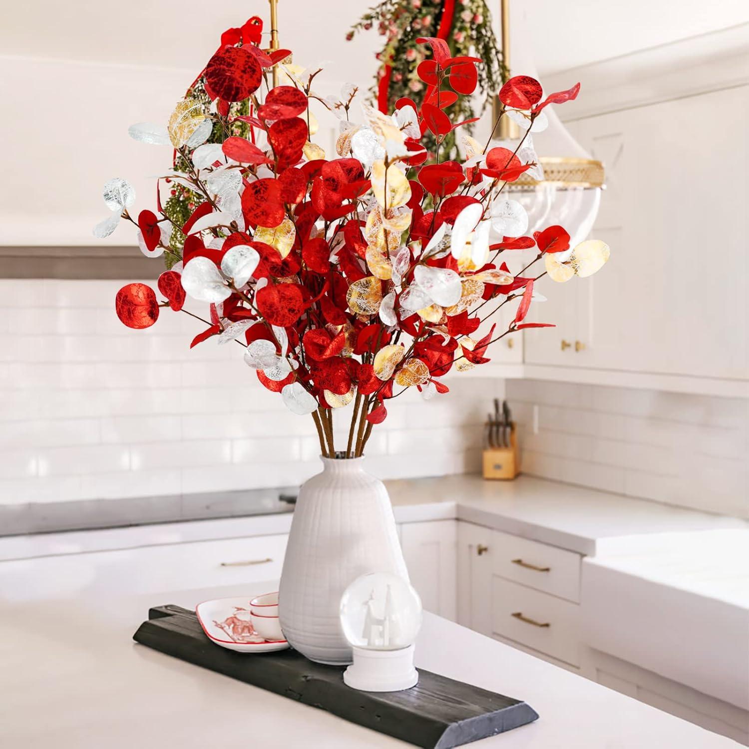 Hojas de Eucalipto Artificiales Agusbagli 71 cm 6 Pcs Terciopelo