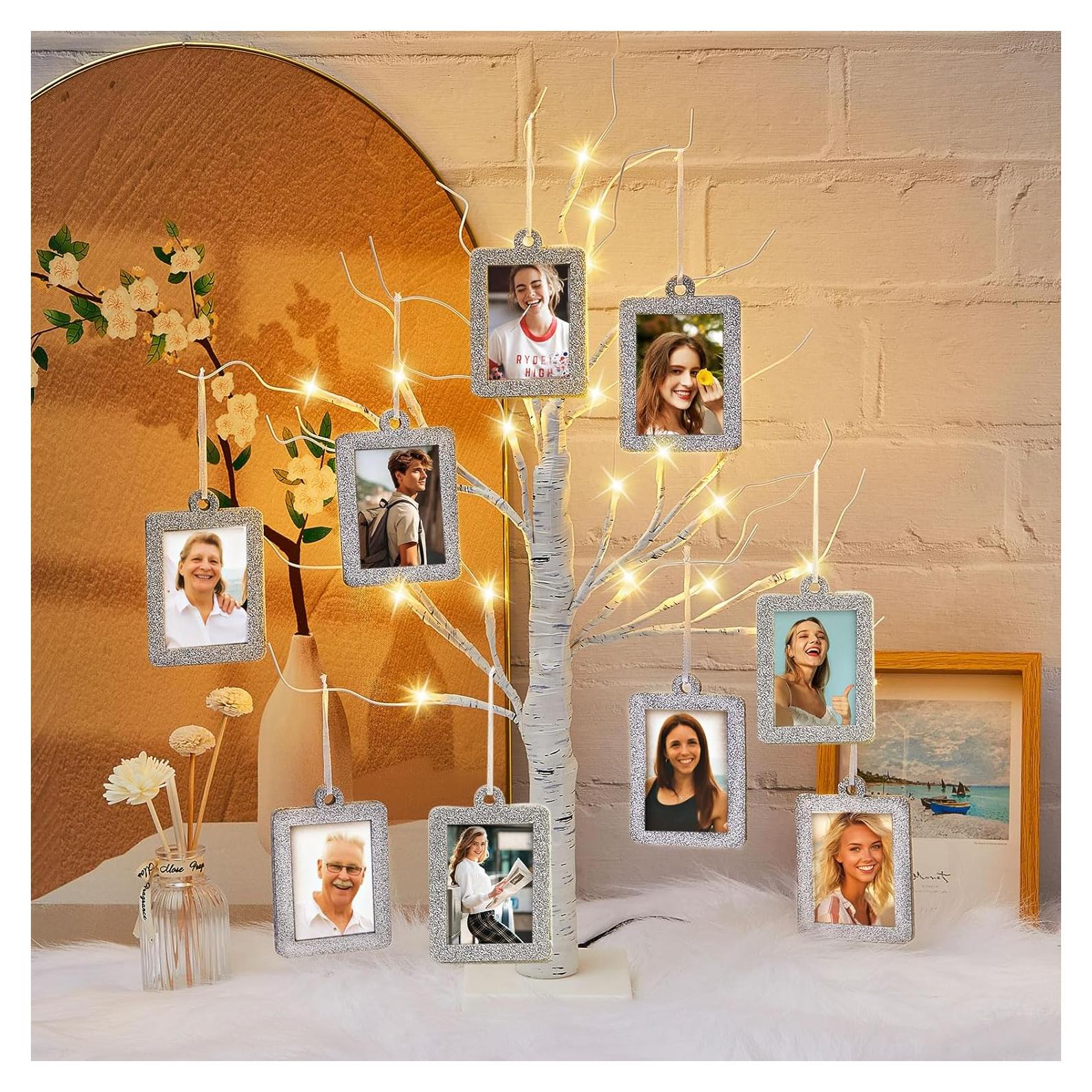 Soporte de marco de fotos iluminado Leinuosen 60 cm 10 marcos