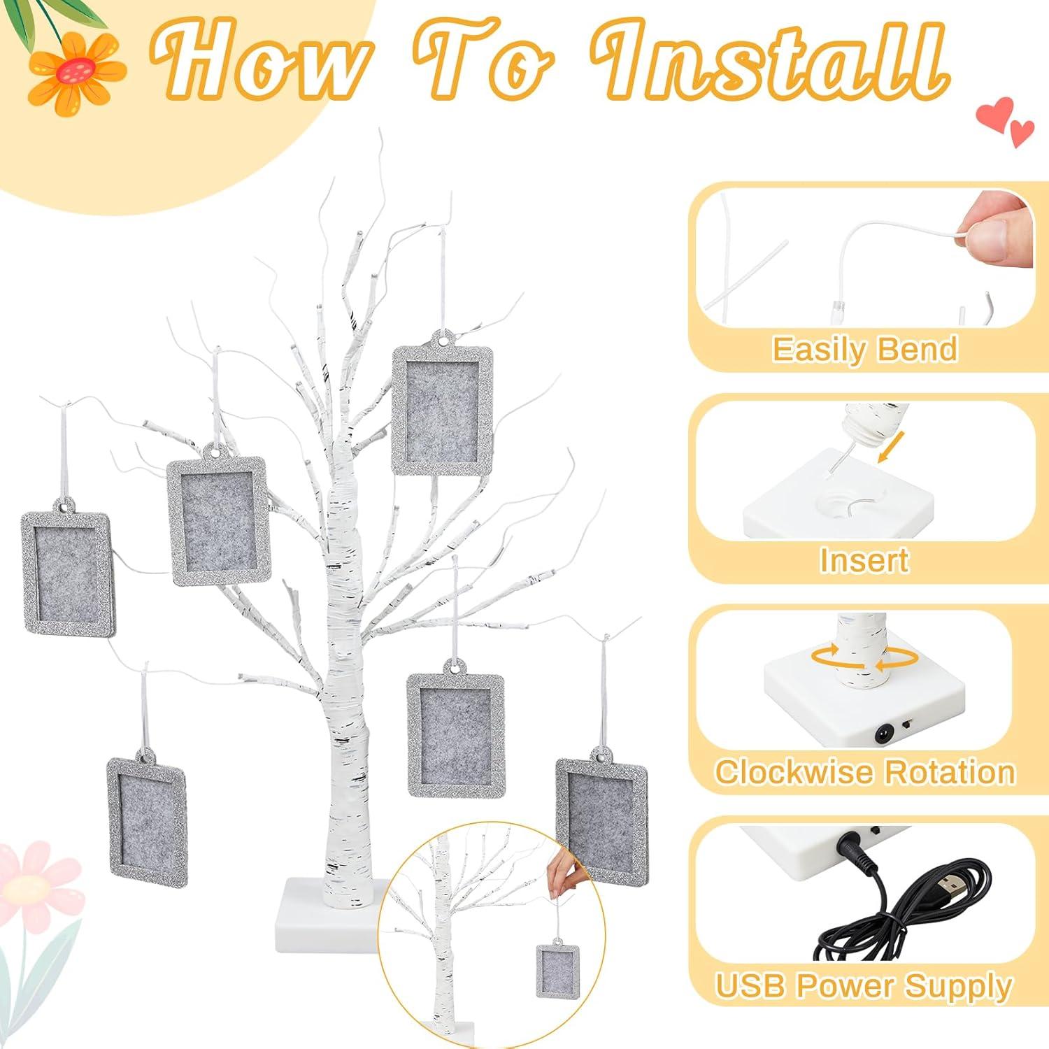 Soporte de marco de fotos iluminado Leinuosen 60 cm 10 marcos