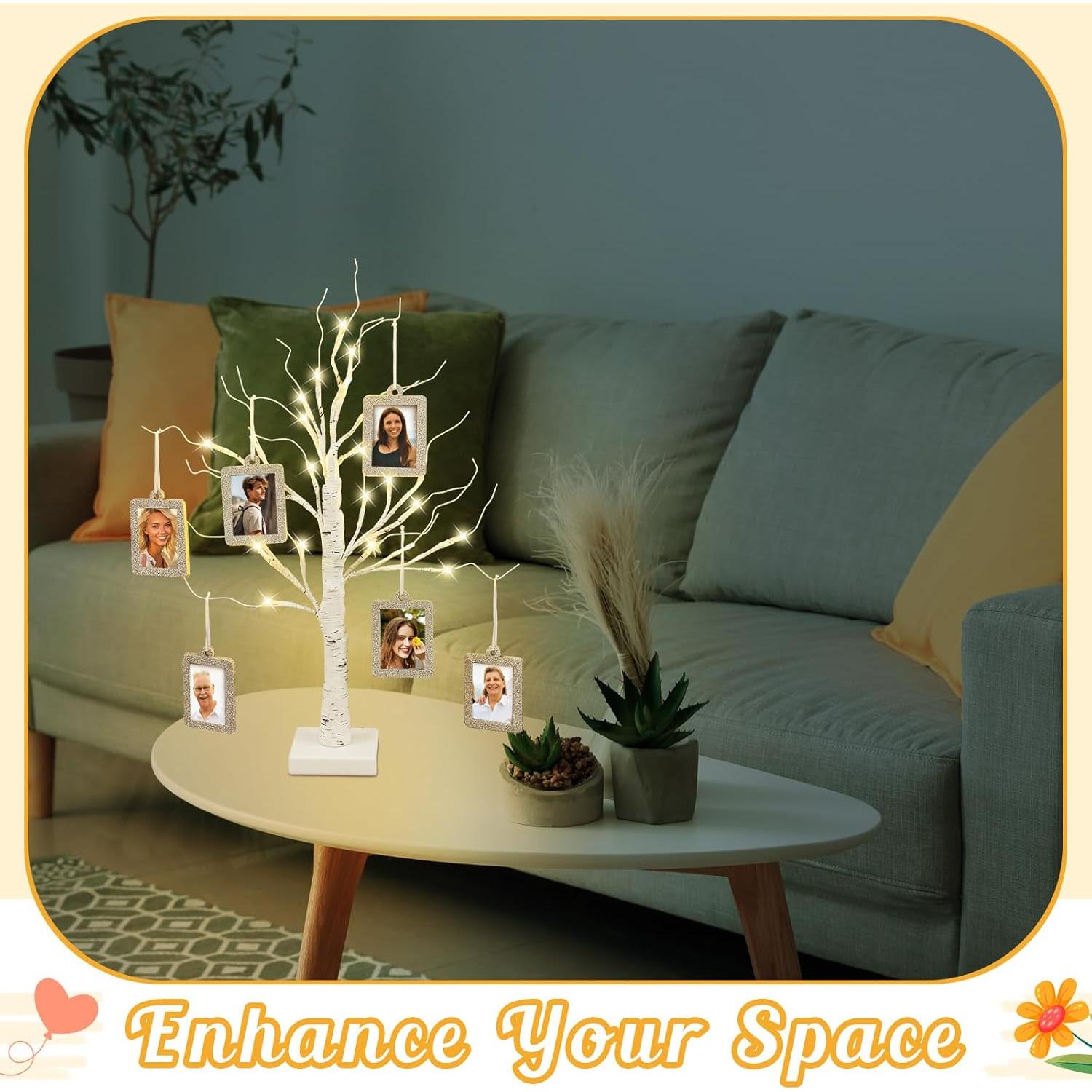 Soporte de marco de fotos iluminado Leinuosen 60 cm 10 marcos