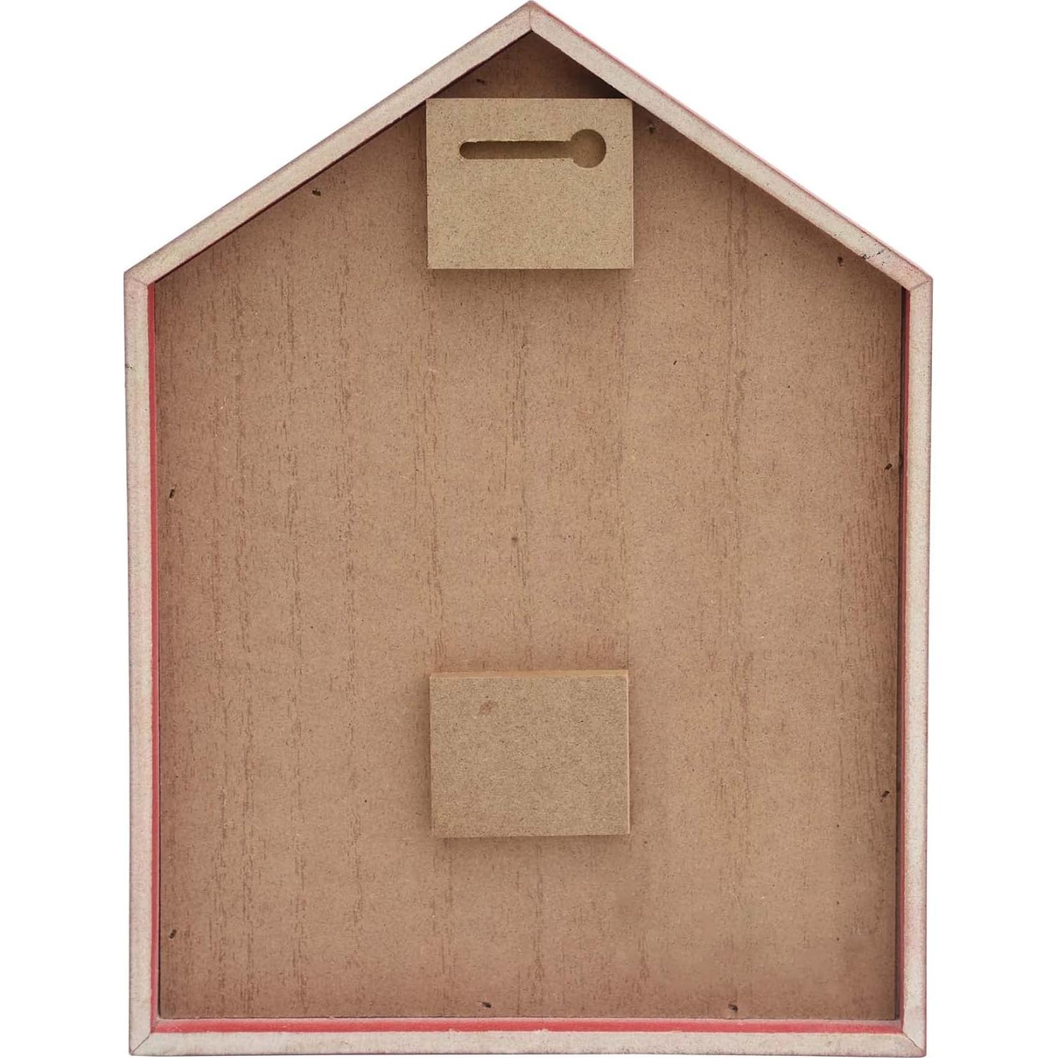 Soporte de Fotos Navideño Parisloft Madera Rojo y Blanco