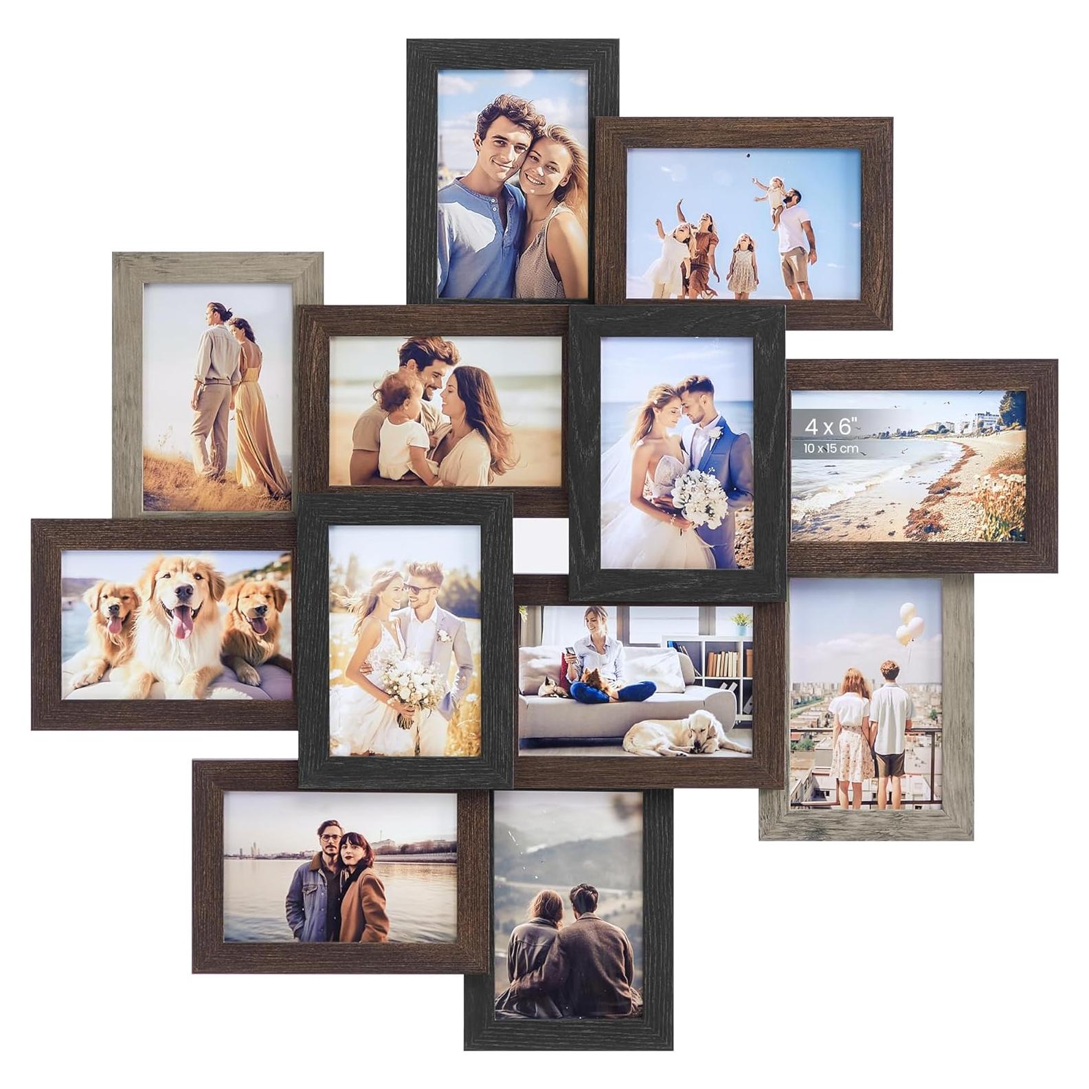 Collage de Fotos 12 Marcos 4x6 MDF Vidrio SONGMICS