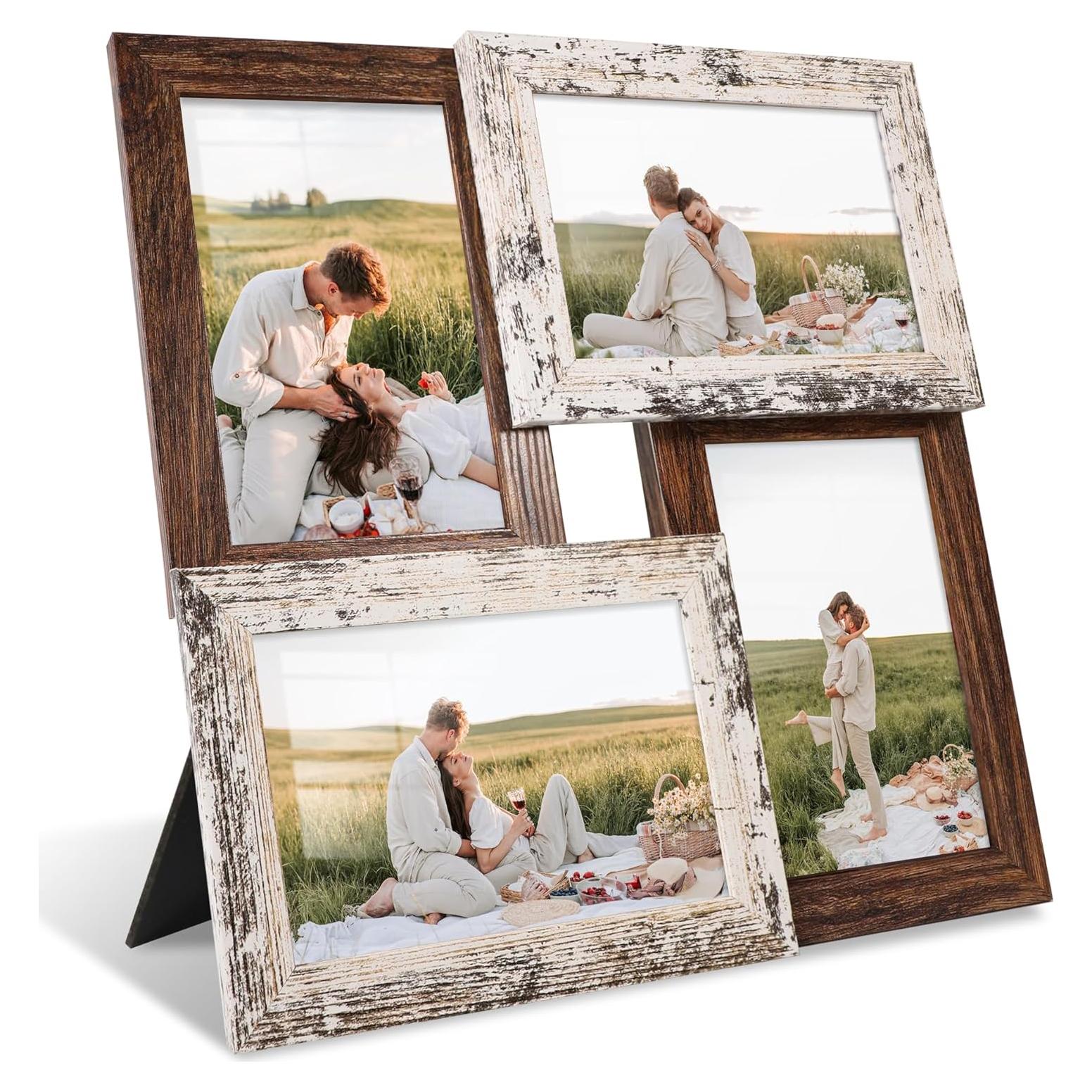 Marco de Collage para Fotos 4x6 YESKAY Blanco Rústico