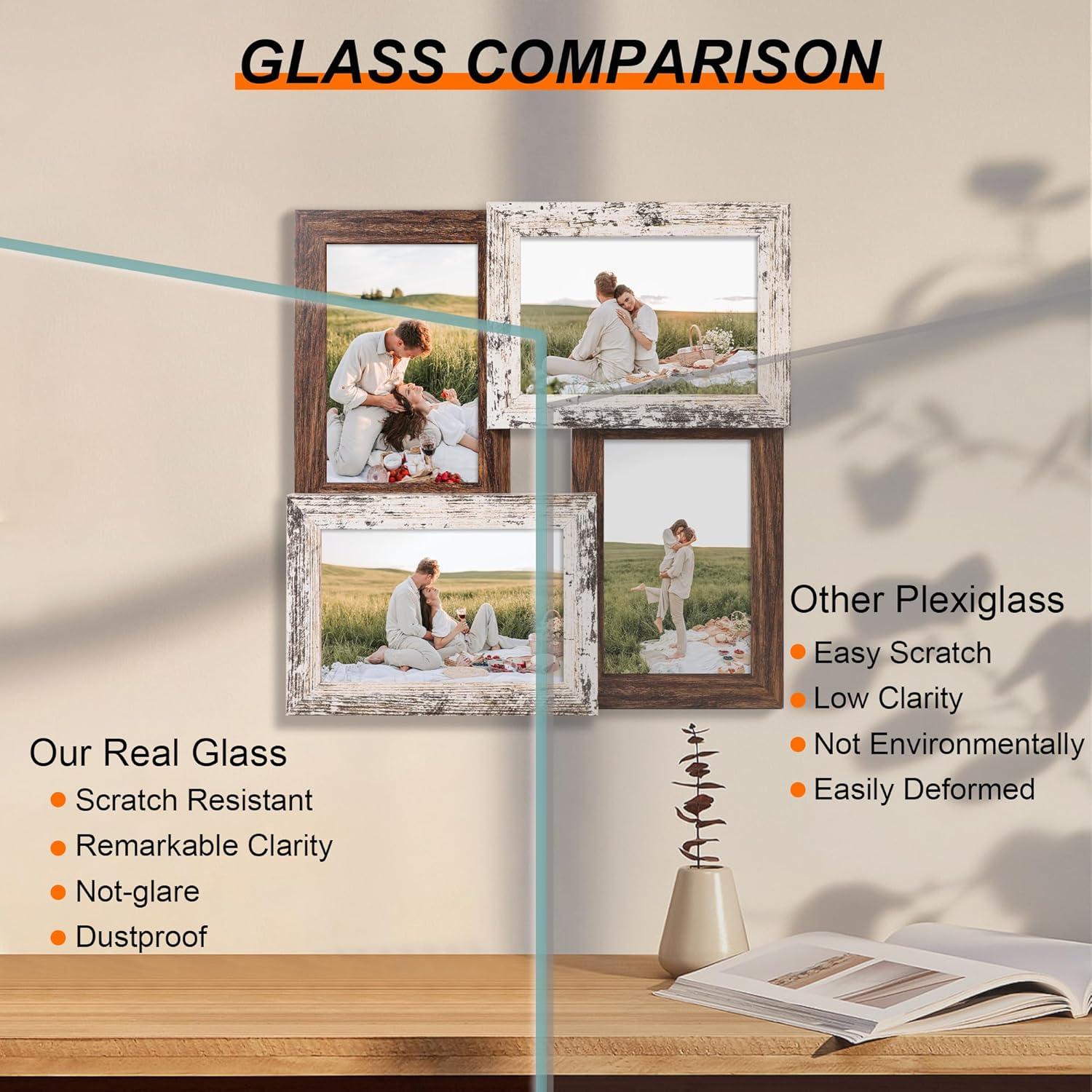 Marco de Collage para Fotos 4x6 YESKAY Blanco Rústico