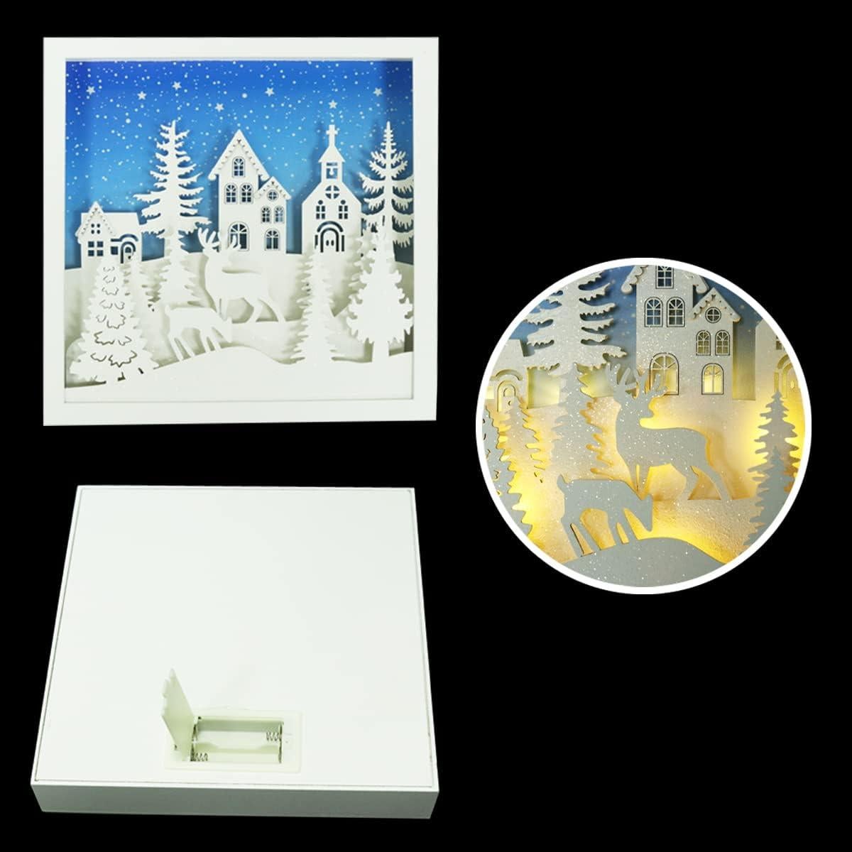 Decoración de mesa navideña LED Supergorea 27.9 cm madera