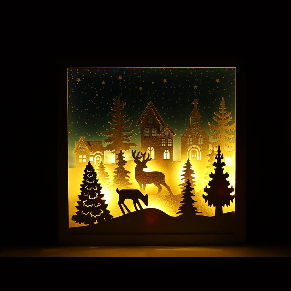 Decoración de mesa navideña LED Supergorea 27.9 cm madera