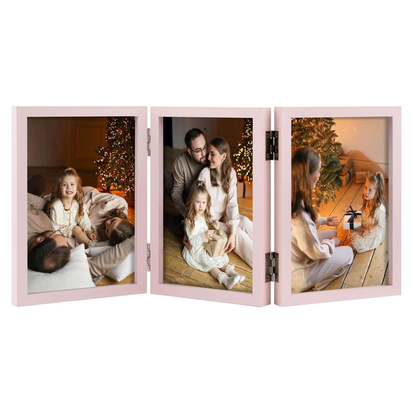 Marco de Fotos Triple 10x15 cm Space Art Deco Rosa