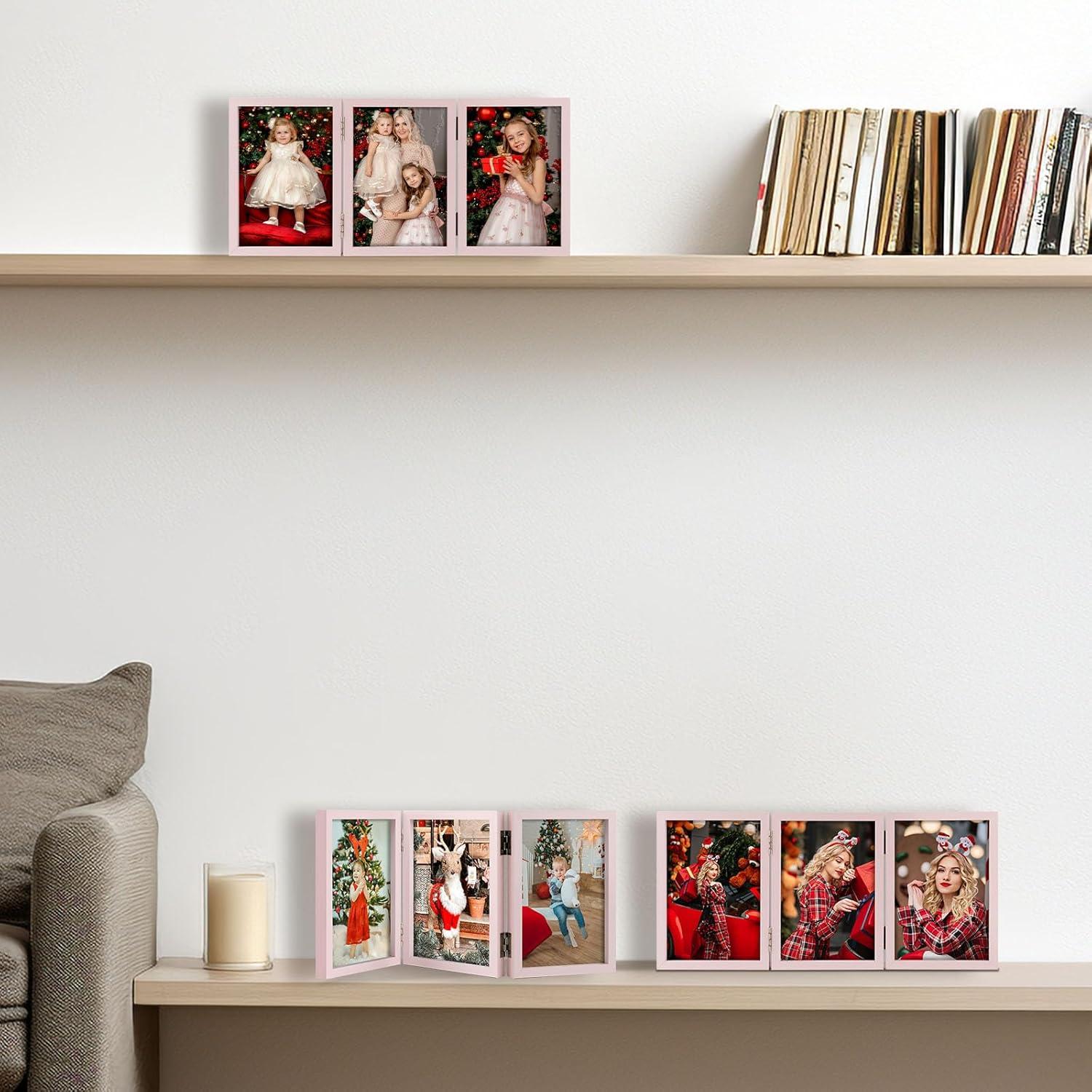 Marco de Fotos Triple 10x15 cm Space Art Deco Rosa