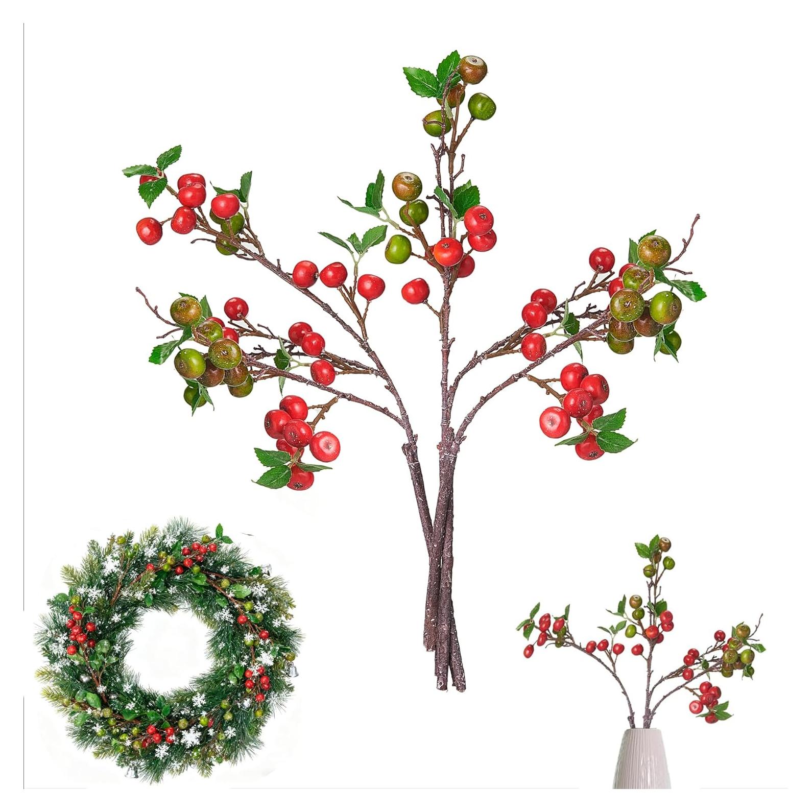 Ramas de Berries Artificiales FOFOWHAT 55 cm - 4 Pcs Decoración