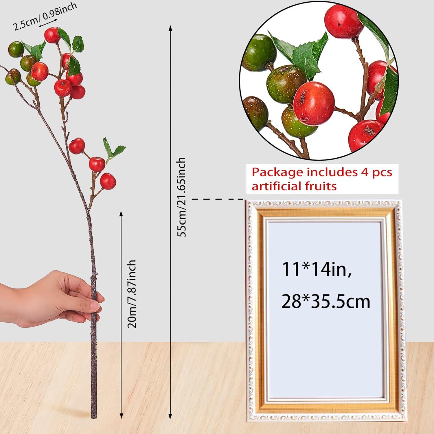 Ramas de Berries Artificiales FOFOWHAT 55 cm - 4 Pcs Decoración