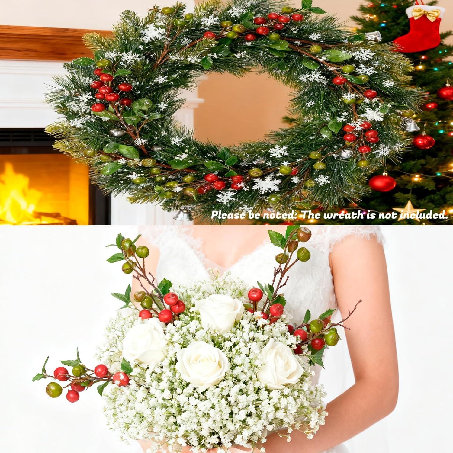 Ramas de Berries Artificiales FOFOWHAT 55 cm - 4 Pcs Decoración