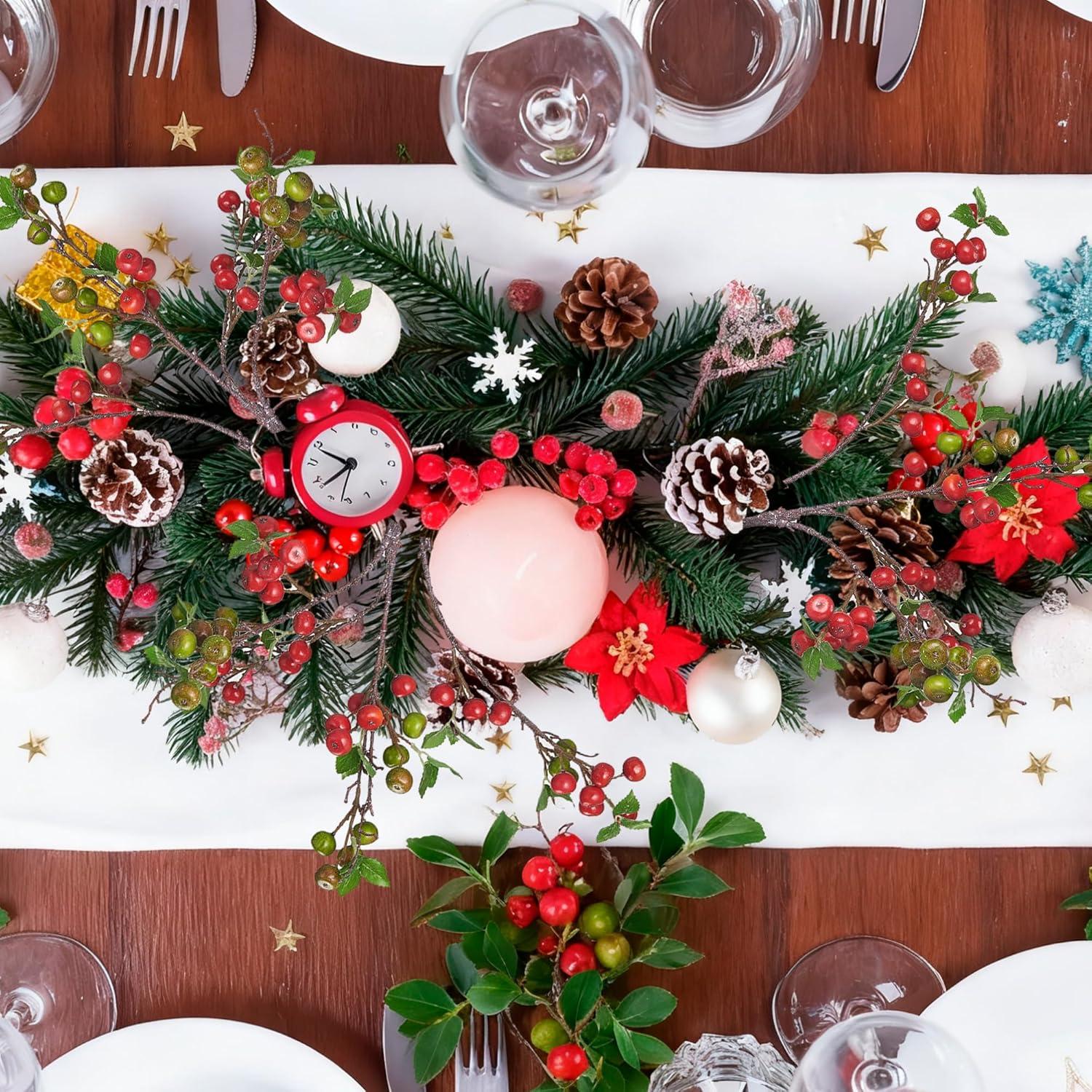 Ramas de Berries Artificiales FOFOWHAT 55 cm - 4 Pcs Decoración