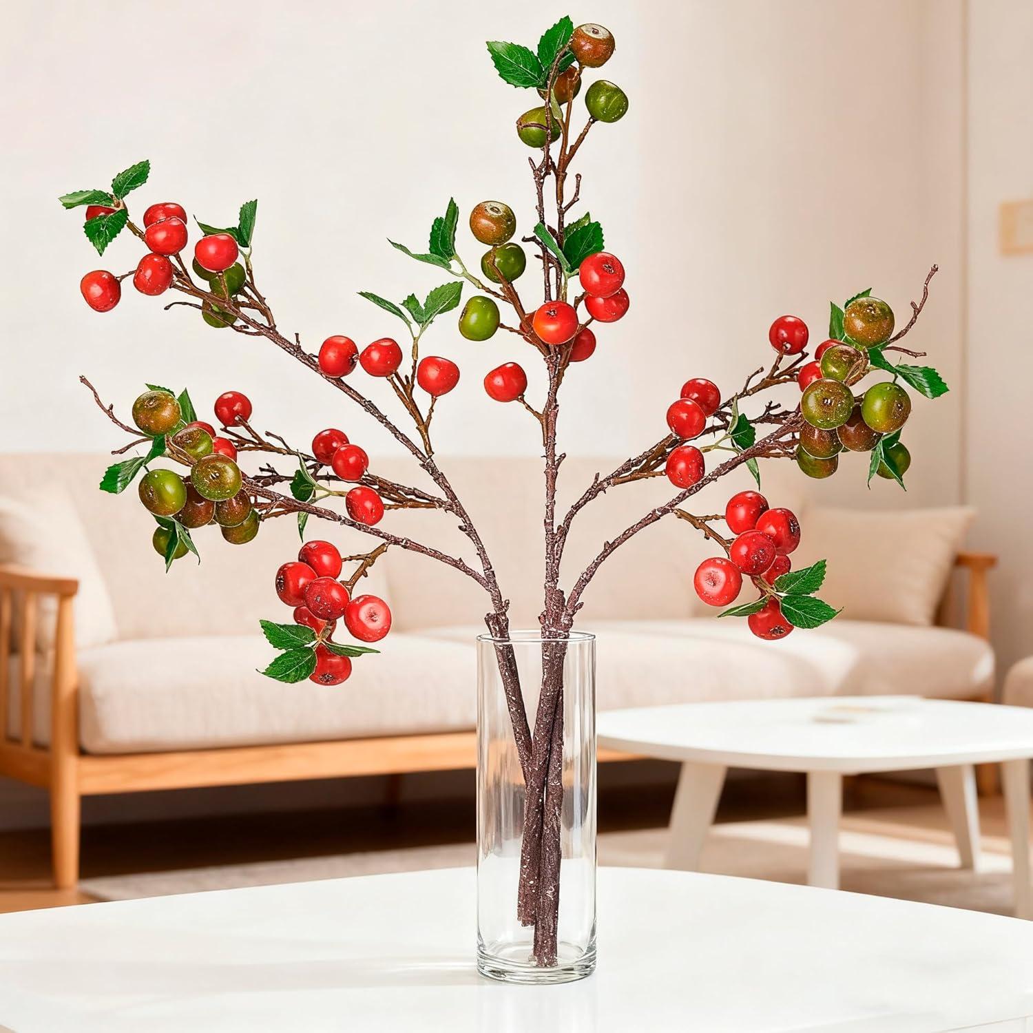 Ramas de Berries Artificiales FOFOWHAT 55 cm - 4 Pcs Decoración