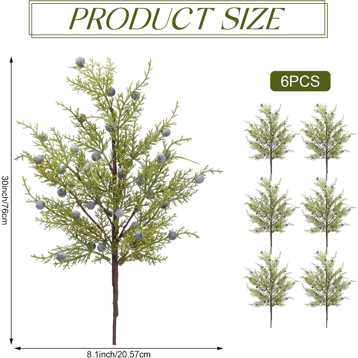 Ramas Artificiales de Junípero y Berries Giegxin - 6 Pcs 76.2 cm