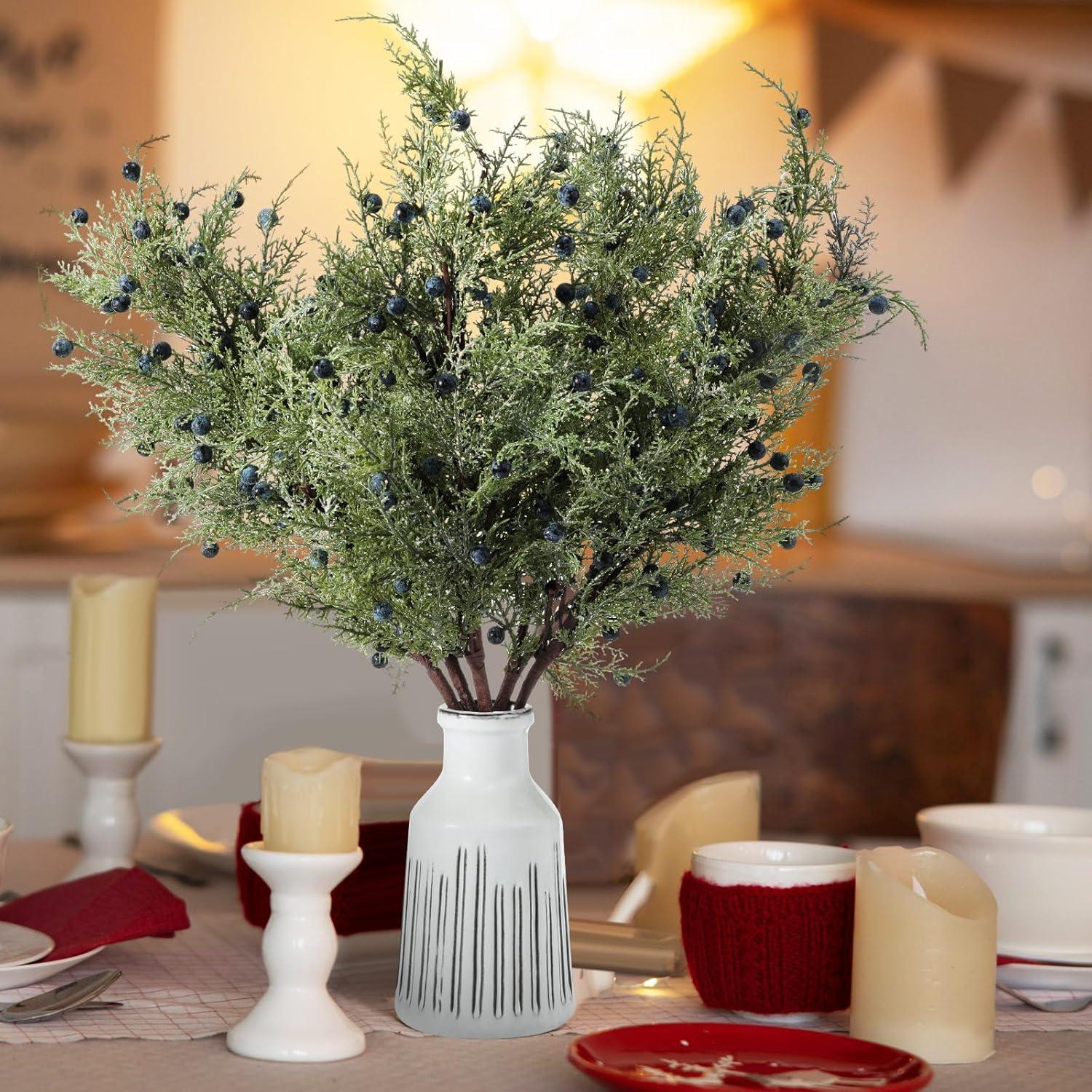 Ramas Artificiales de Junípero y Berries Giegxin - 6 Pcs 76.2 cm