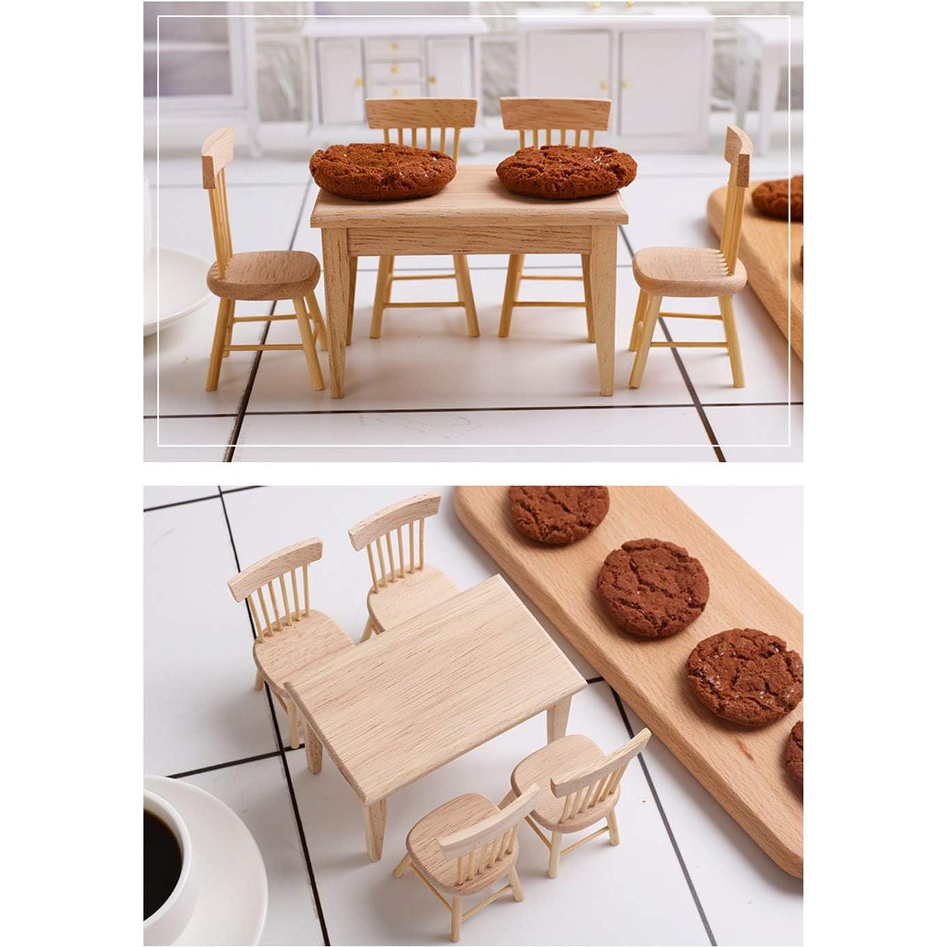 Mueble Casa de Muñecas Madera May & Z Mesa y Sillas 1:12