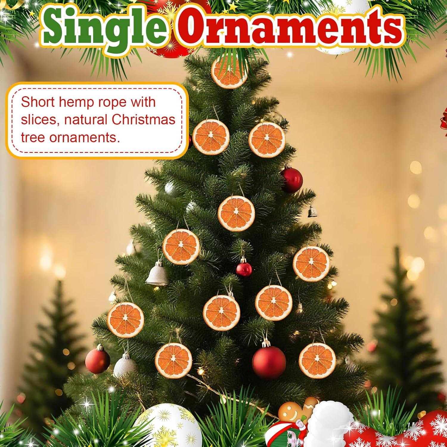 40 Rodajas de Naranja Secas con Cuerda de Cáñamo - Decoración Rústica DIY