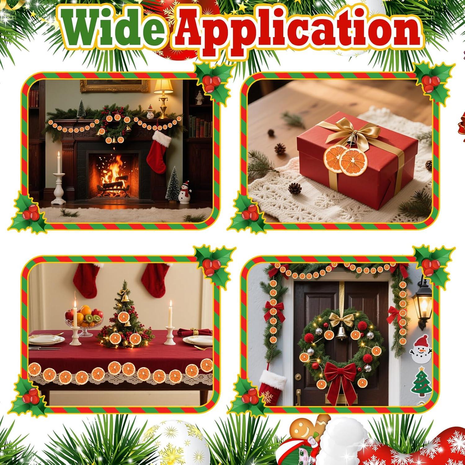 40 Rodajas de Naranja Secas con Cuerda de Cáñamo - Decoración Rústica DIY