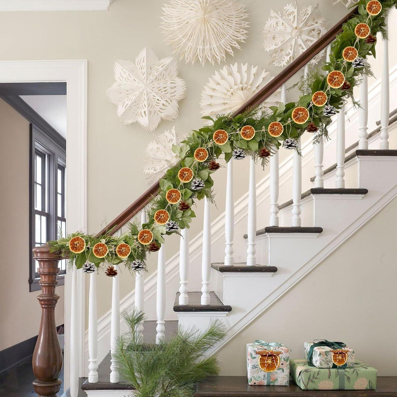 Kit de Guirnalda de Naranja Secas EYUNSTAR - Decoración Navideña DIY