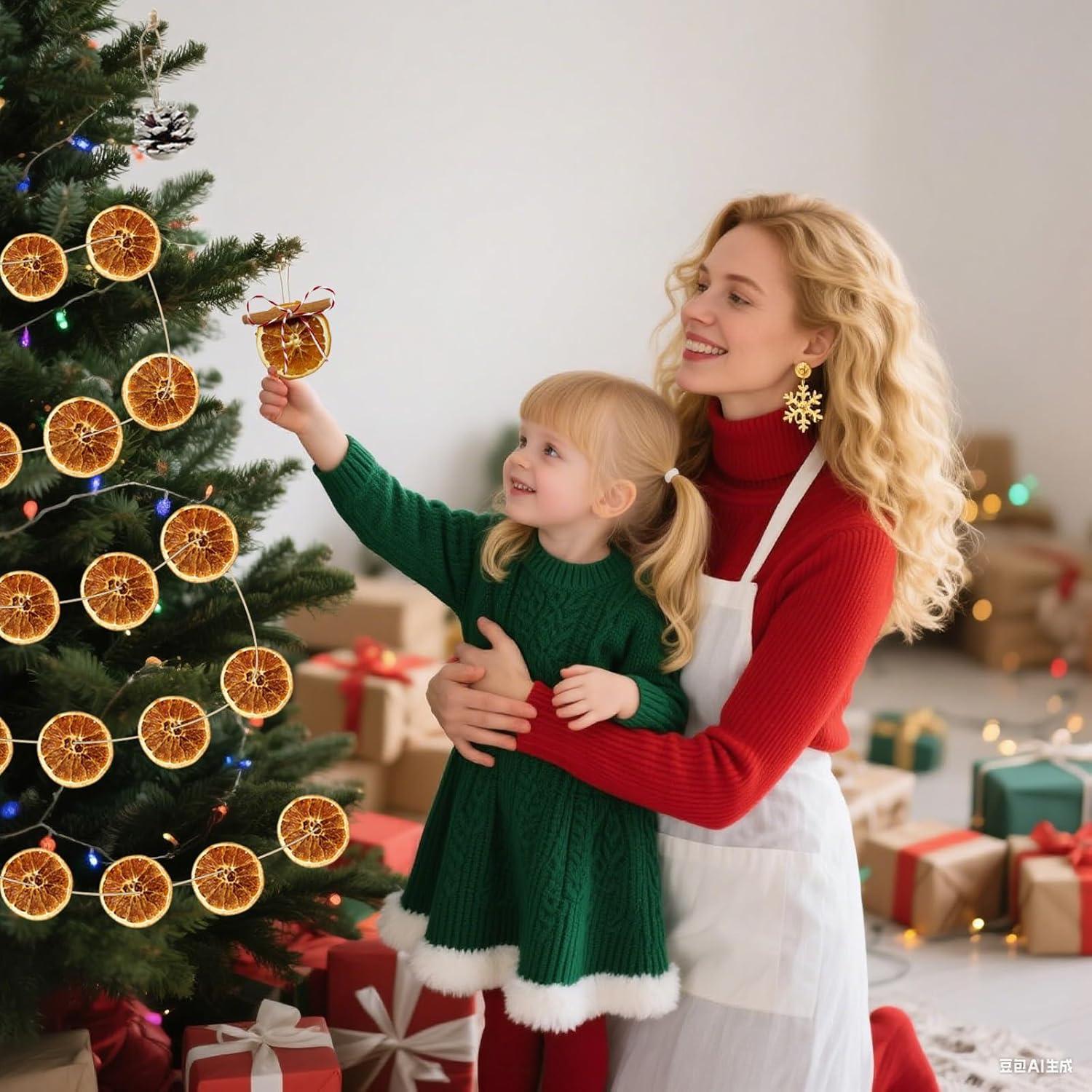 Kit de Guirnalda de Naranja Secas EYUNSTAR - Decoración Navideña DIY