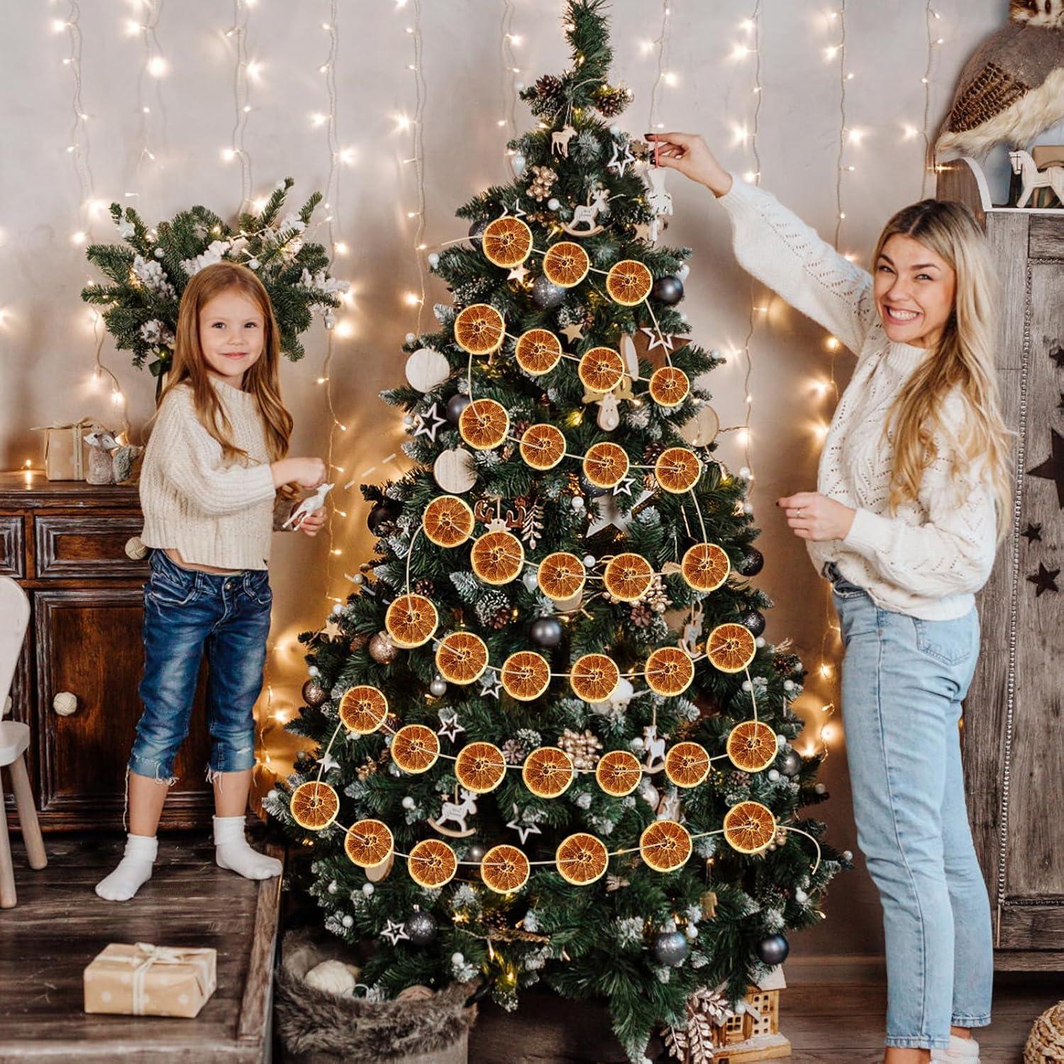 Kit de Guirnalda de Naranja Secas EYUNSTAR - Decoración Navideña DIY