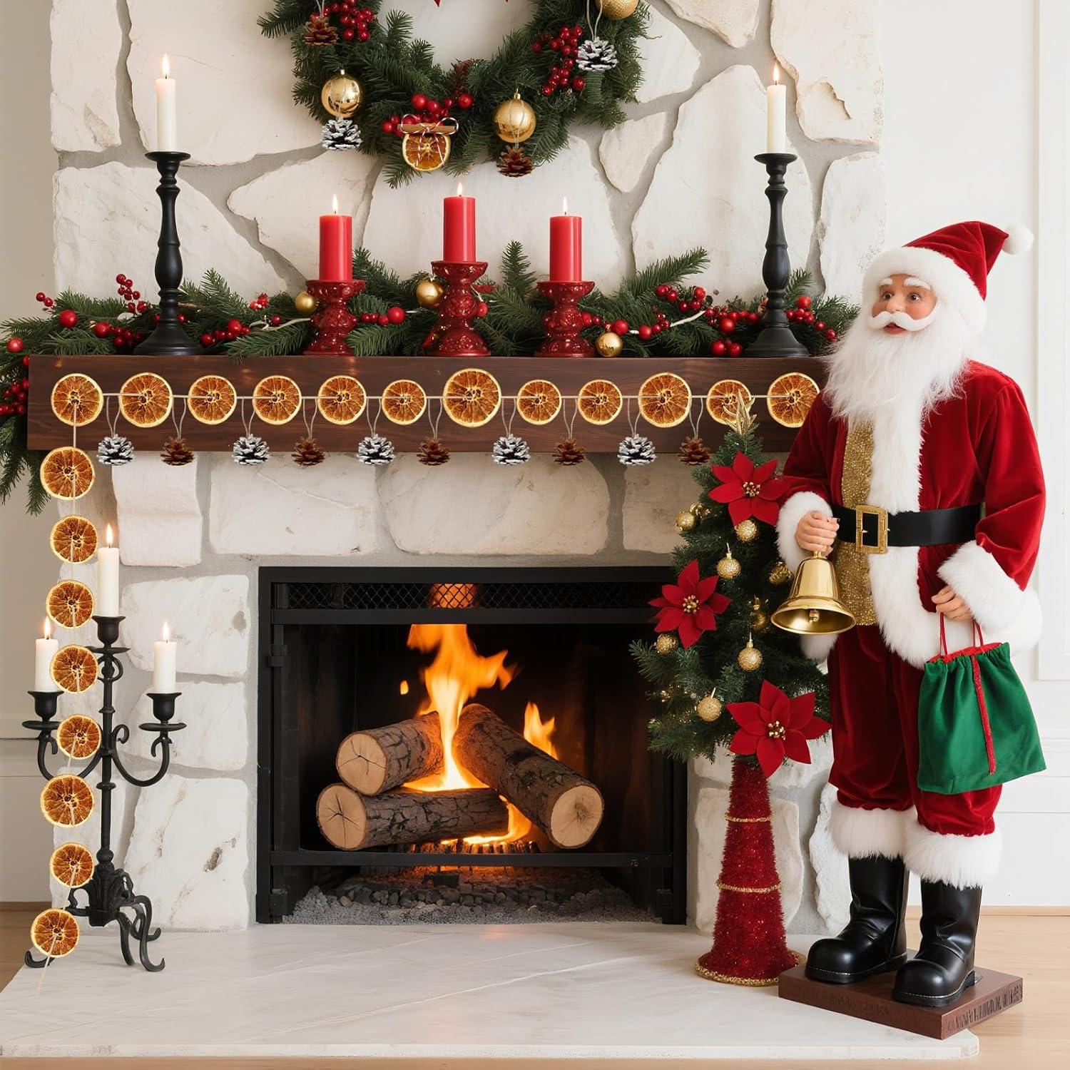 Kit de Guirnalda de Naranja Secas EYUNSTAR - Decoración Navideña DIY