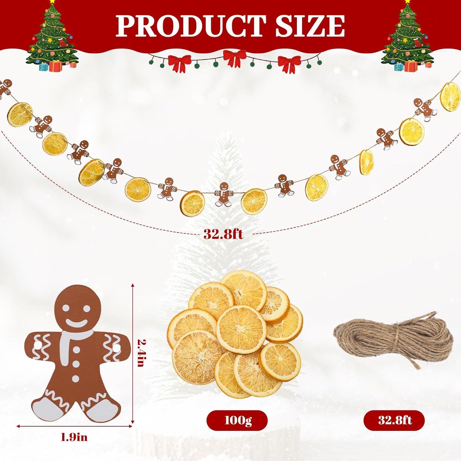 Kit de Decoración Navideña Suncalla con Rodajas de Naranja Secas