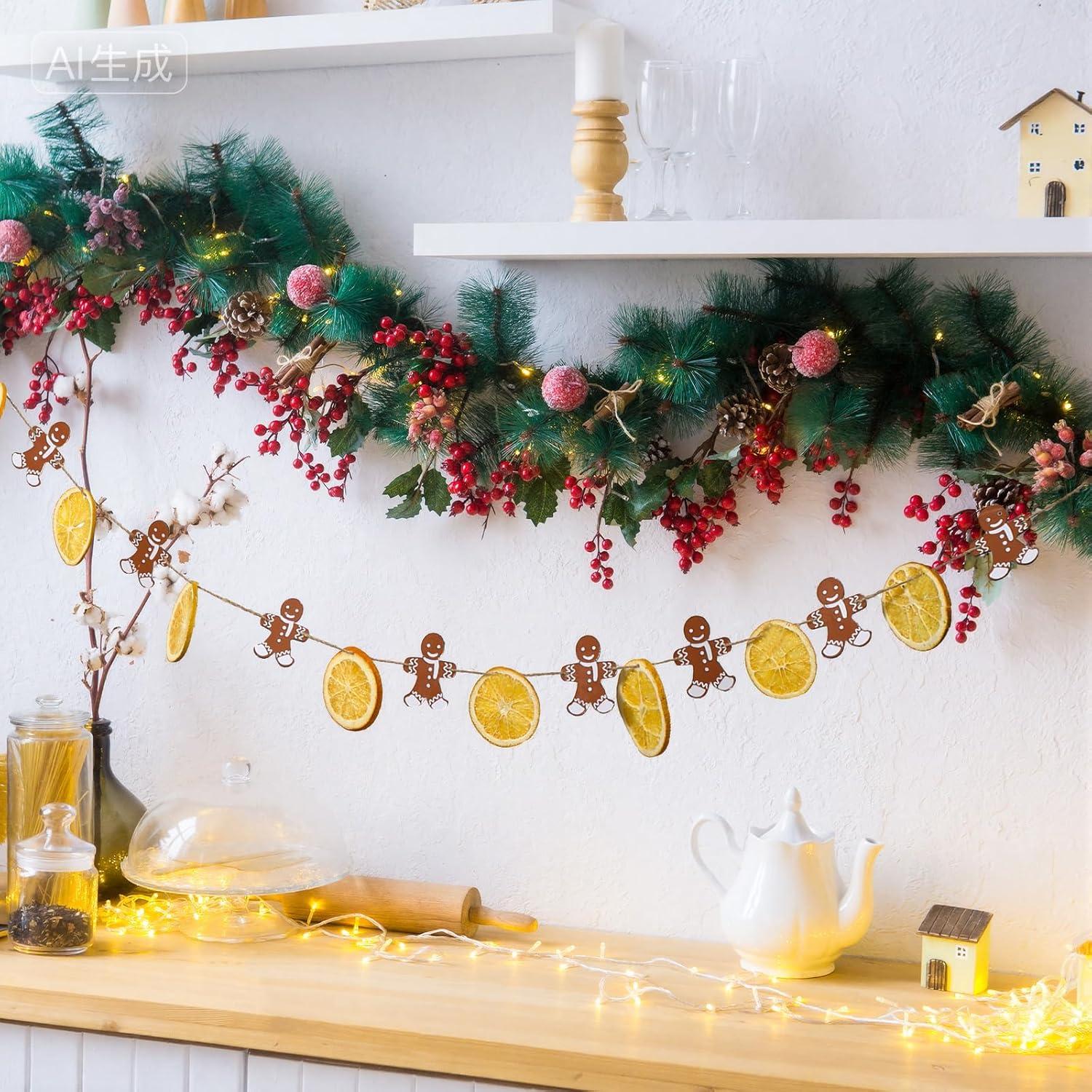 Kit de Decoración Navideña Suncalla con Rodajas de Naranja Secas