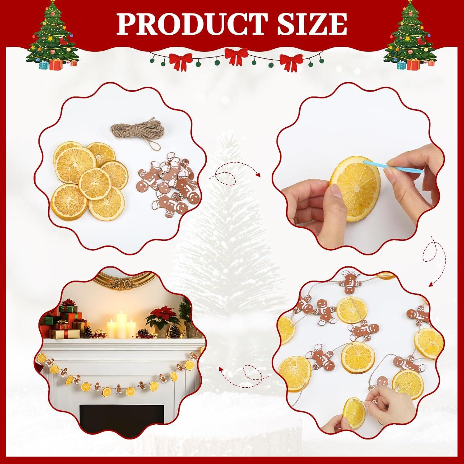 Kit de Decoración Navideña Suncalla con Rodajas de Naranja Secas