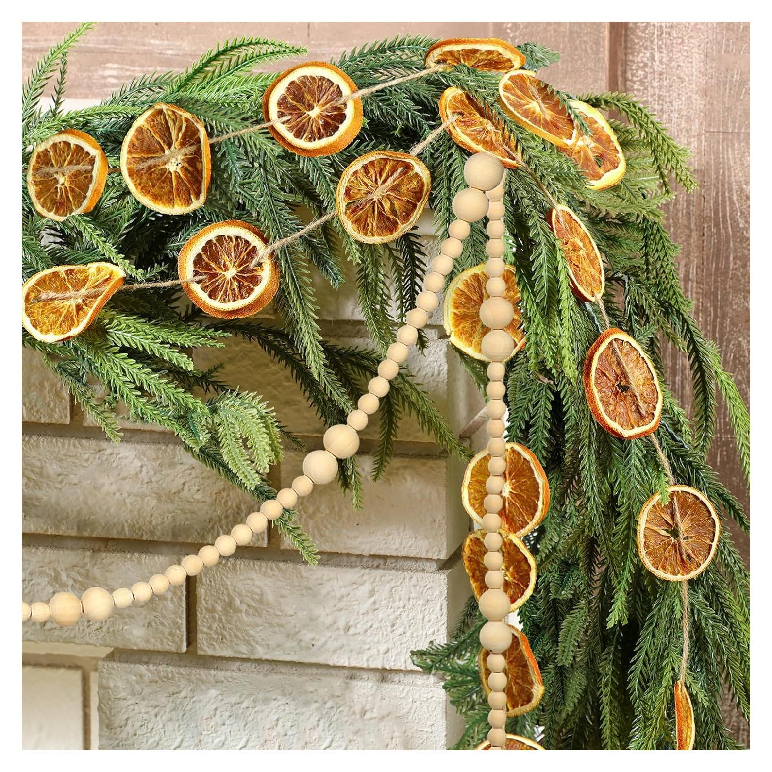 Guirnalda de Navidad 1.8 m Daifunli con Rodajas de Naranja Secas