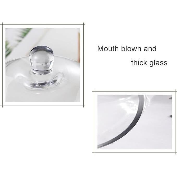 Campana de Vidrio 20 cm Twakutwku con Base de Metal Oro