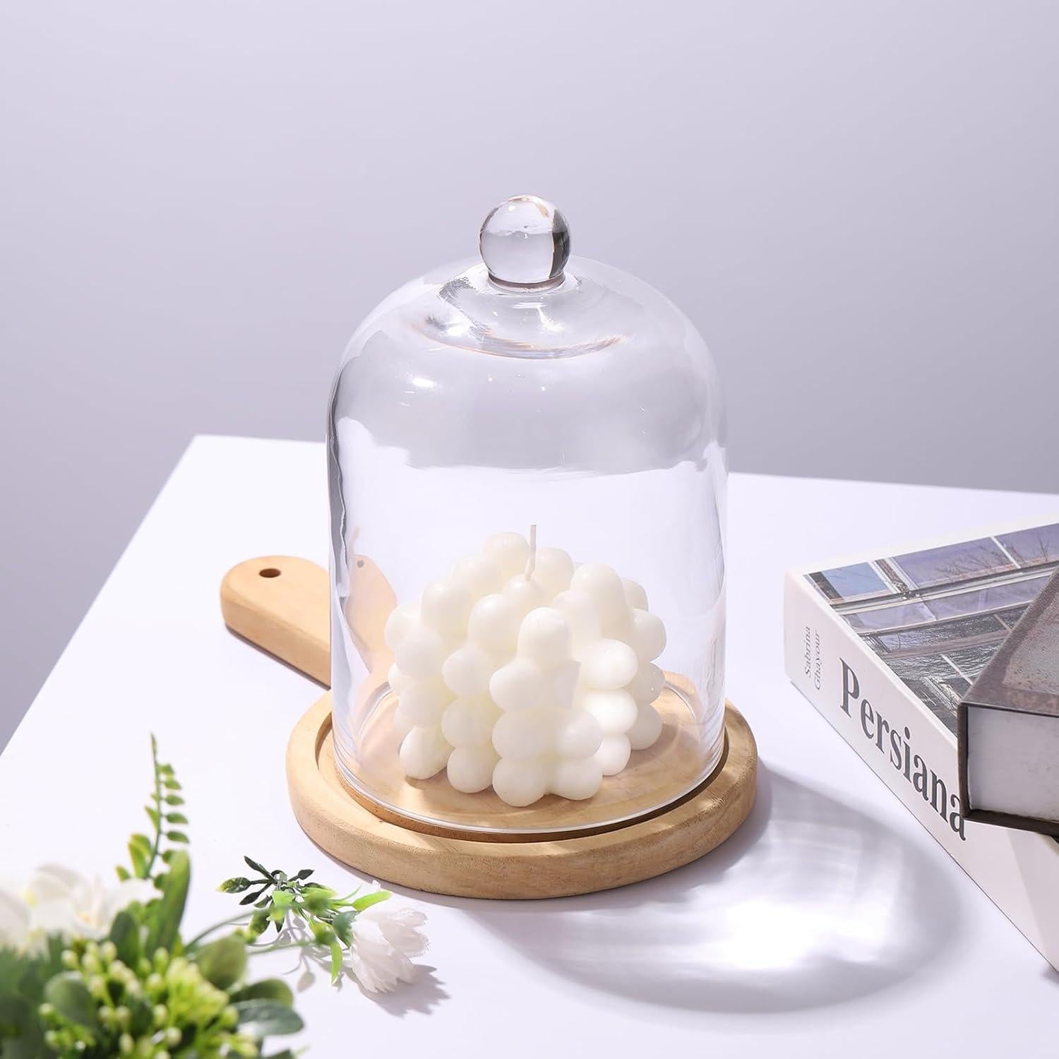 Campana de vidrio hecha a mano 19 cm para terrario y decoración