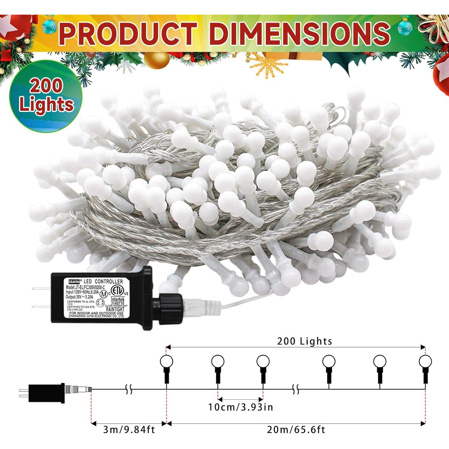 Luces de Cuerda de 200 LED Multicolor 22.86m con Control Remoto