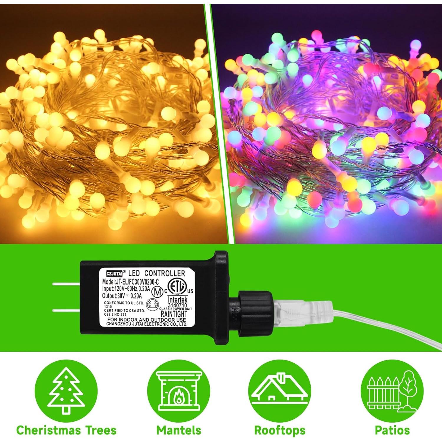 Luces de Cuerda de 200 LED Multicolor 22.86m con Control Remoto