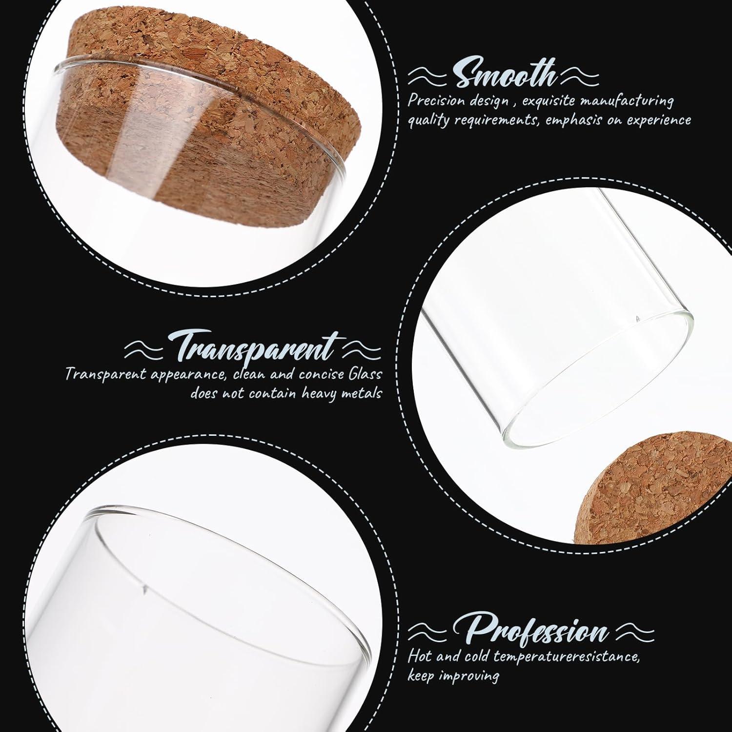 Campana de Vidrio Cloche IMIKEYA 5 Piezas con Base de Madera 10x6 cm