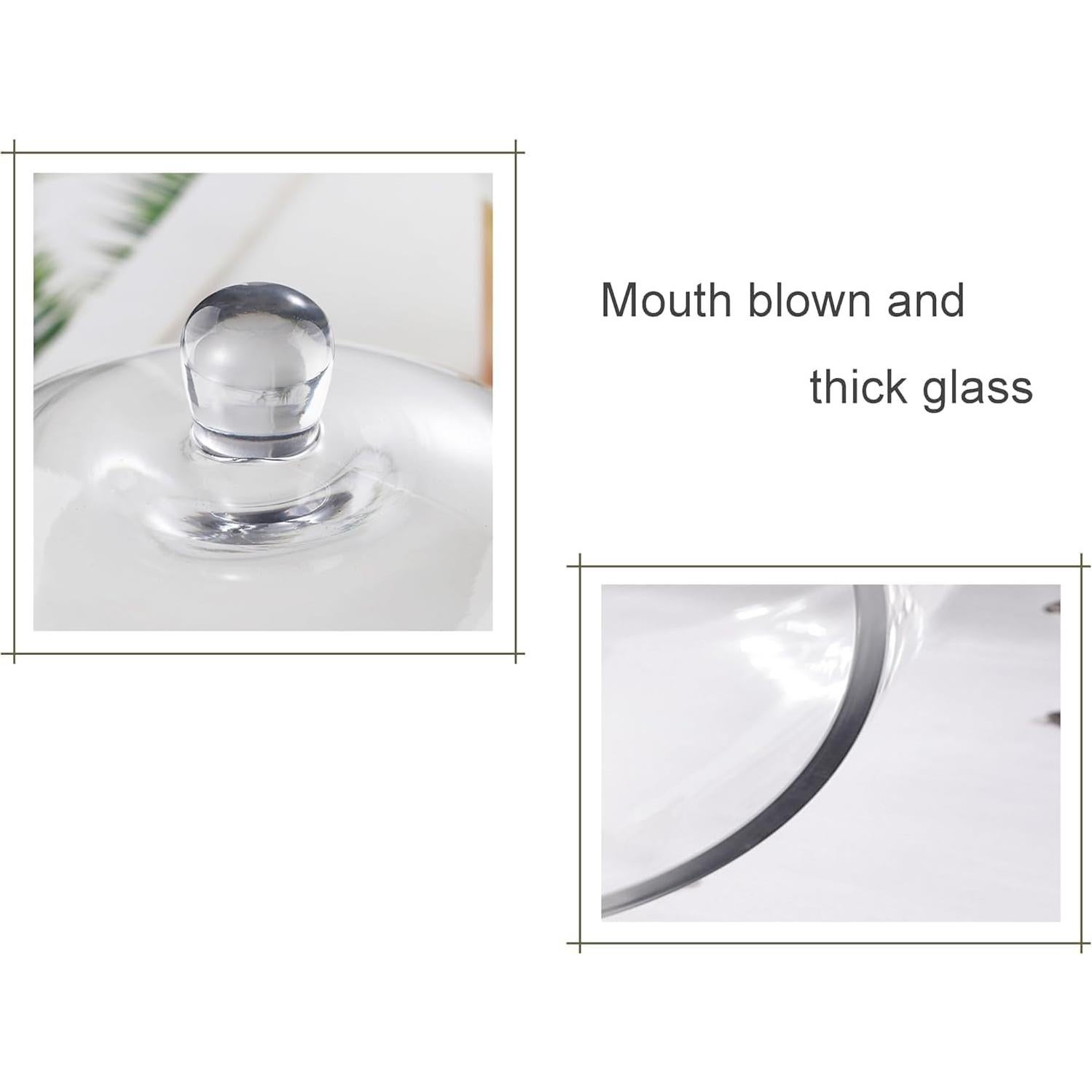 Dome de vidrio grande y resistente Genérico 30.48 cm dorado - Juego de 2