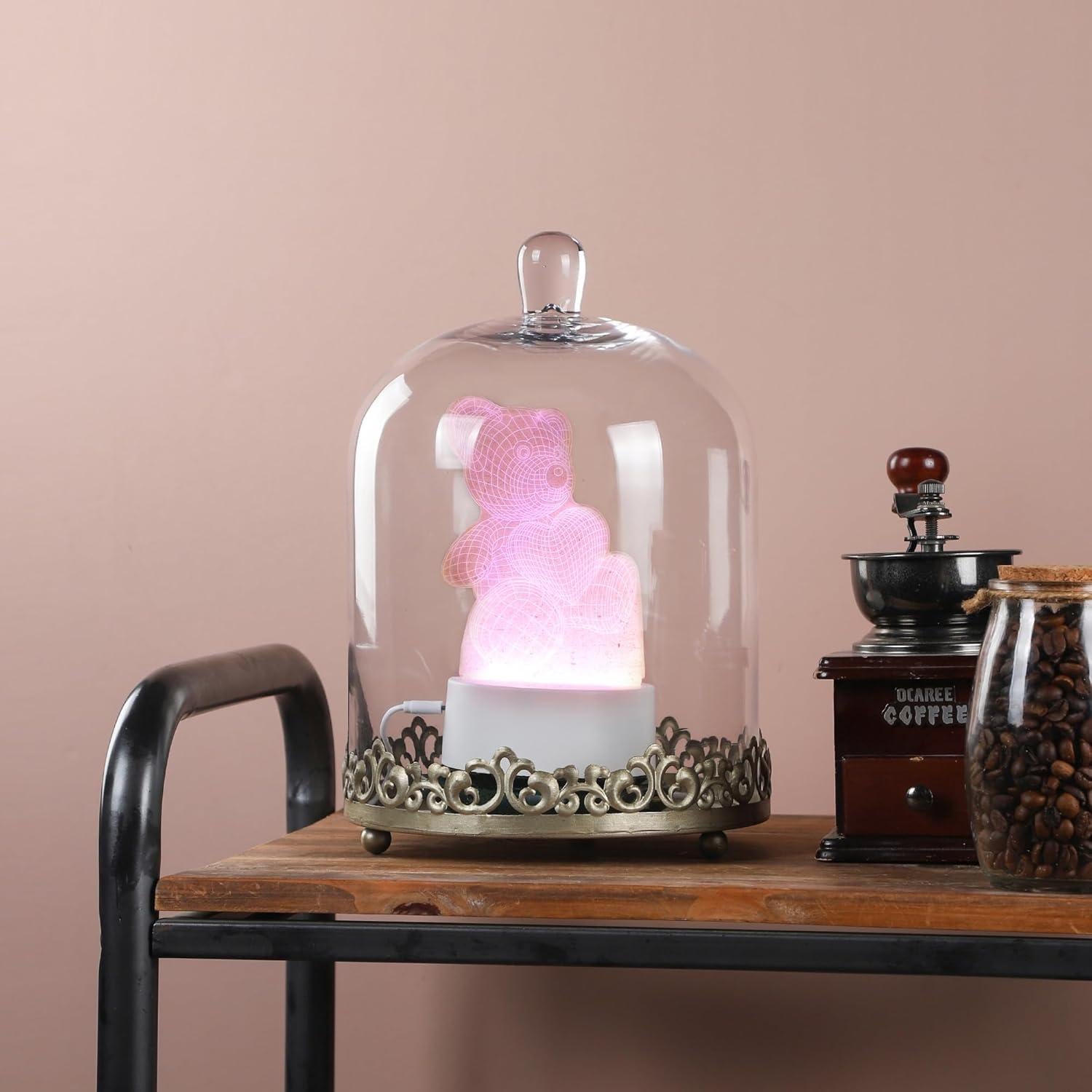 Dome de vidrio grande y resistente Genérico 30.48 cm dorado - Juego de 2