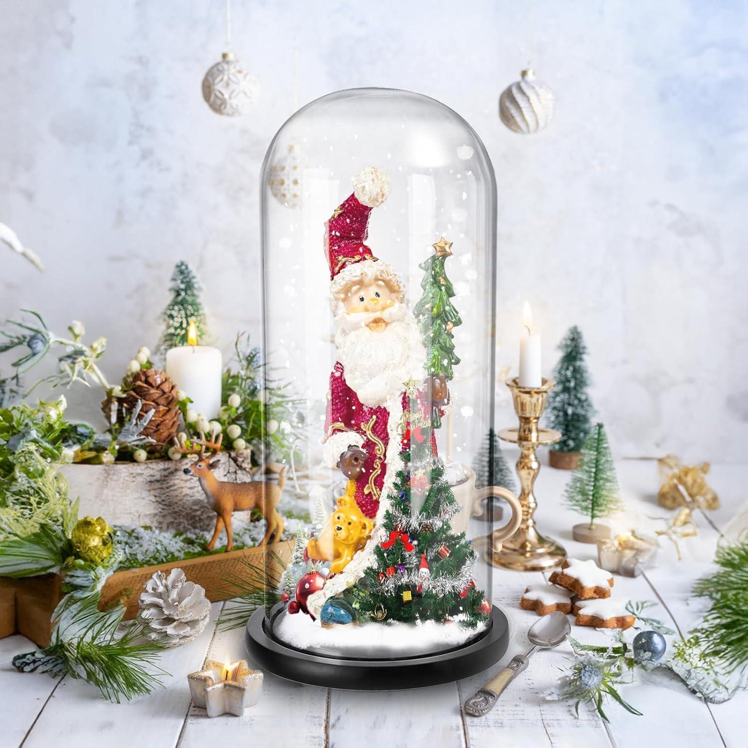 Campana de Vidrio ZOOFOX 35.1 cm con Base de Madera