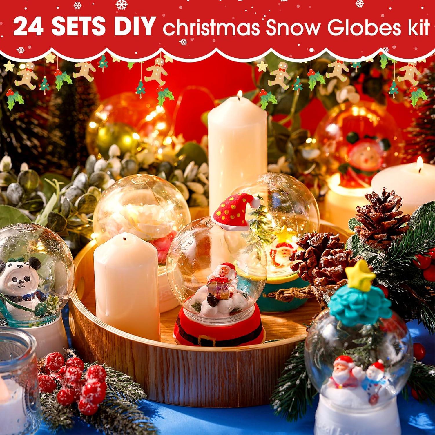 Kit de Globos de Nieve DIY Lenwen 24 Piezas con Luces LED