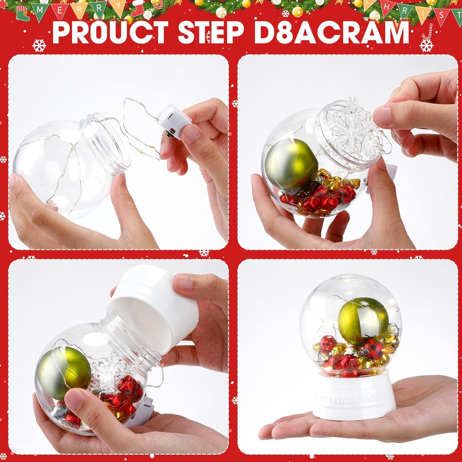 Kit de Globos de Nieve DIY Lenwen 24 Piezas con Luces LED