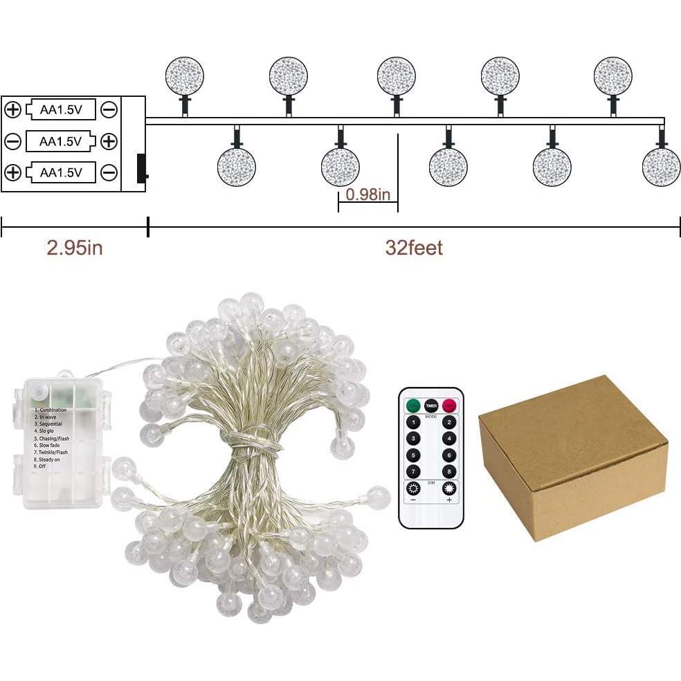 Luces de Hadas Metaku 10m 80LED Control Remoto Impermeables