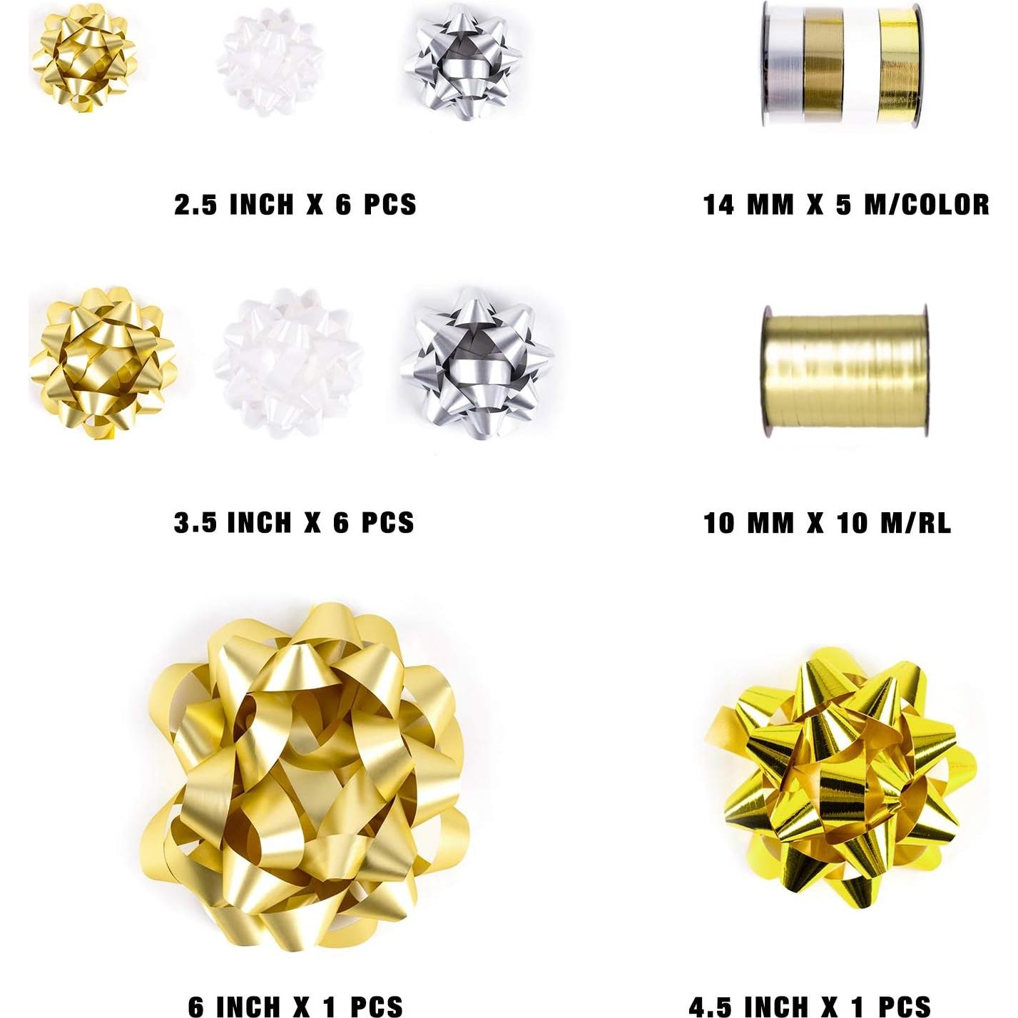 Juego de Lazos de Regalo WRAPAHOLIC 16 Pcs Multicolores